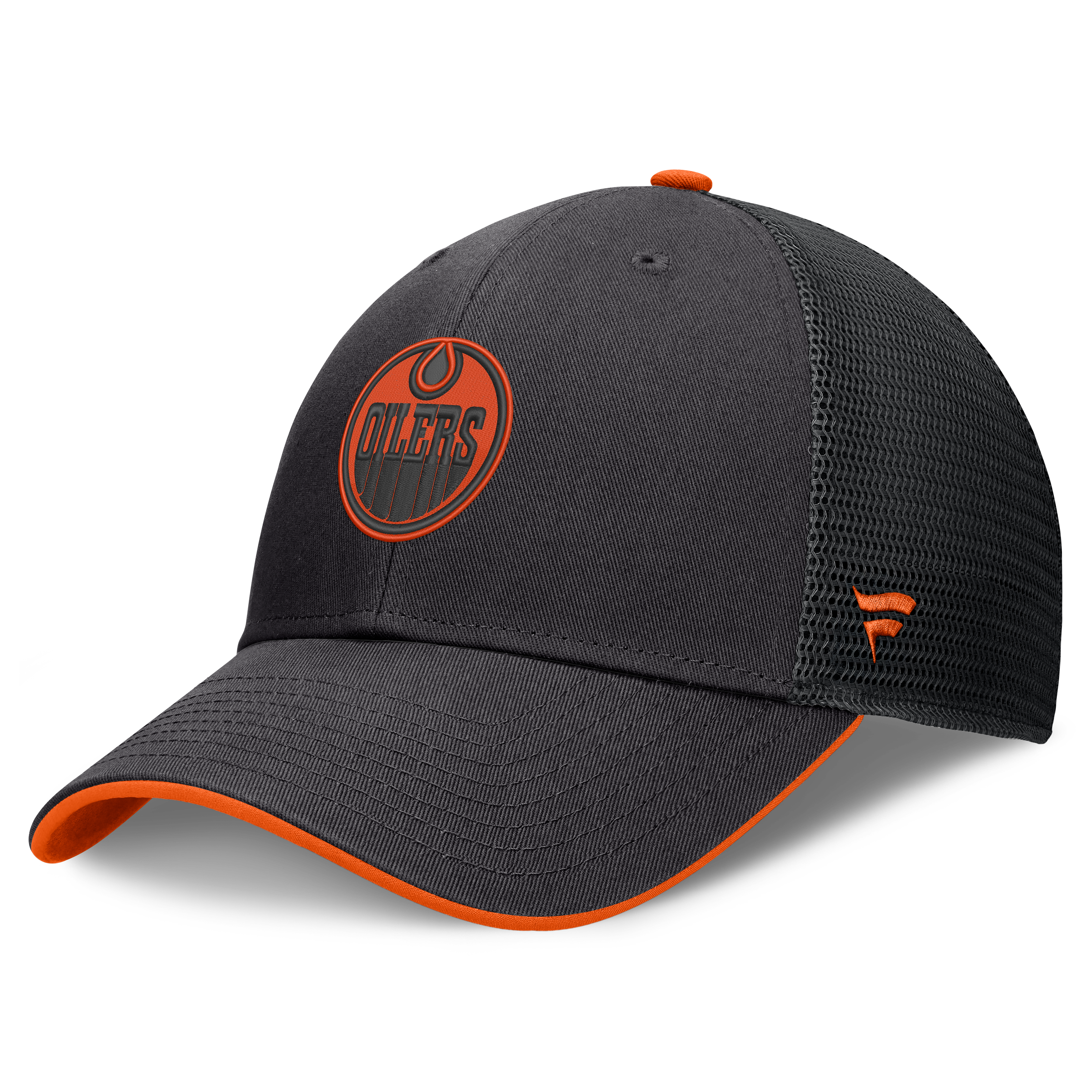 Men's Fanatics Black Edmonton Oilers Fundamental Limits Trucker Adjustable Hat
