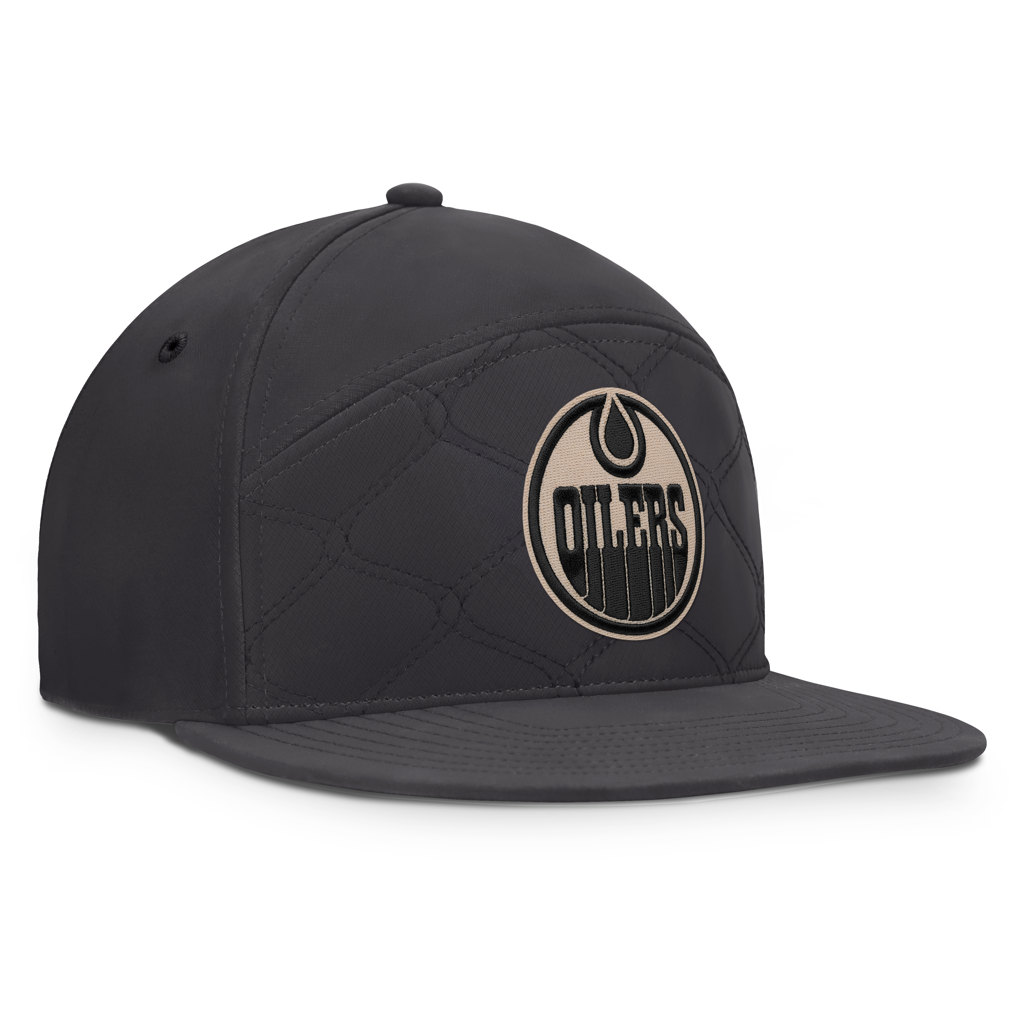 Casquette Fanatics pour homme, beige clair, Edmonton Oilers Authentic Pro Road Horizon Fit Snapback