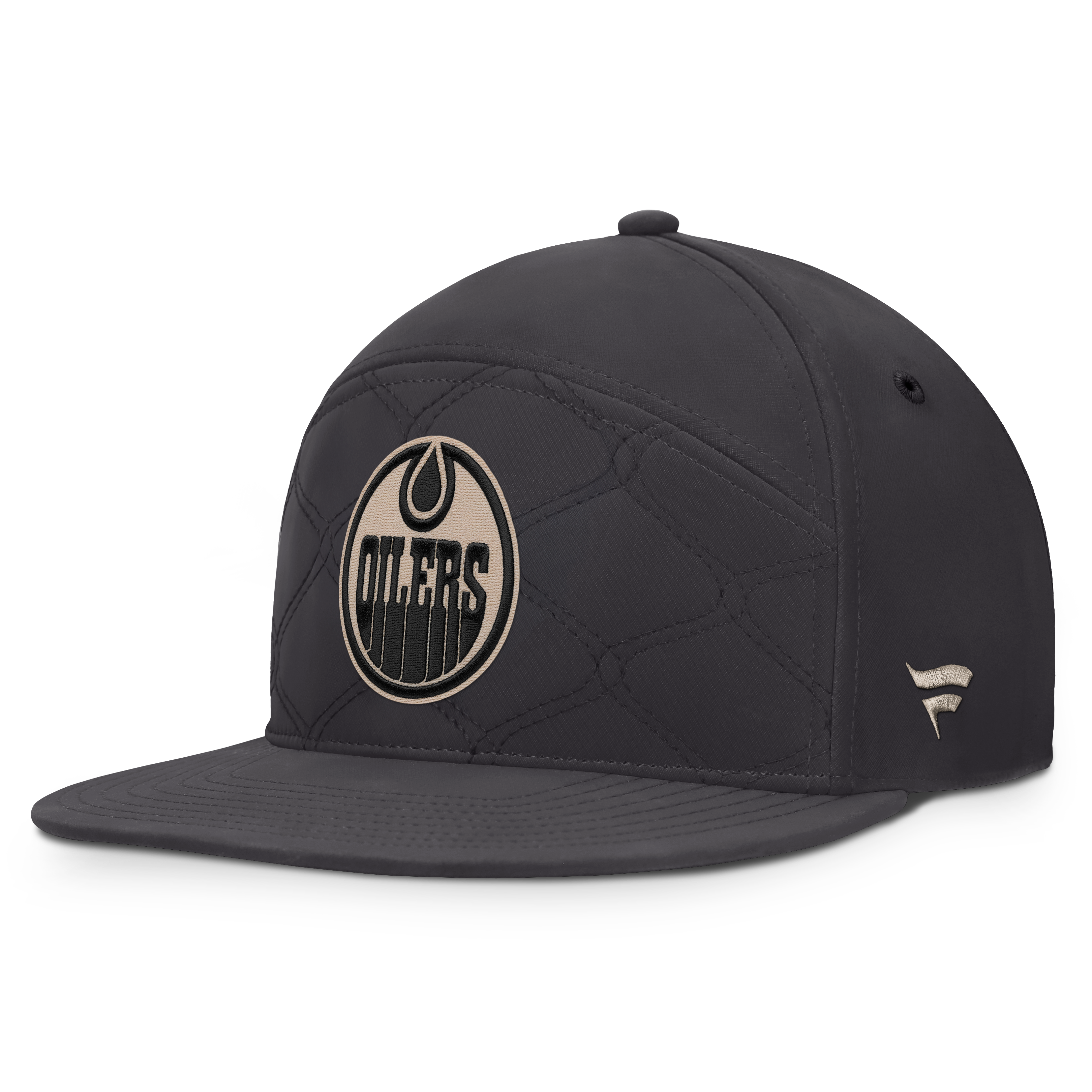 Casquette Fanatics pour homme, beige clair, Edmonton Oilers Authentic Pro Road Horizon Fit Snapback