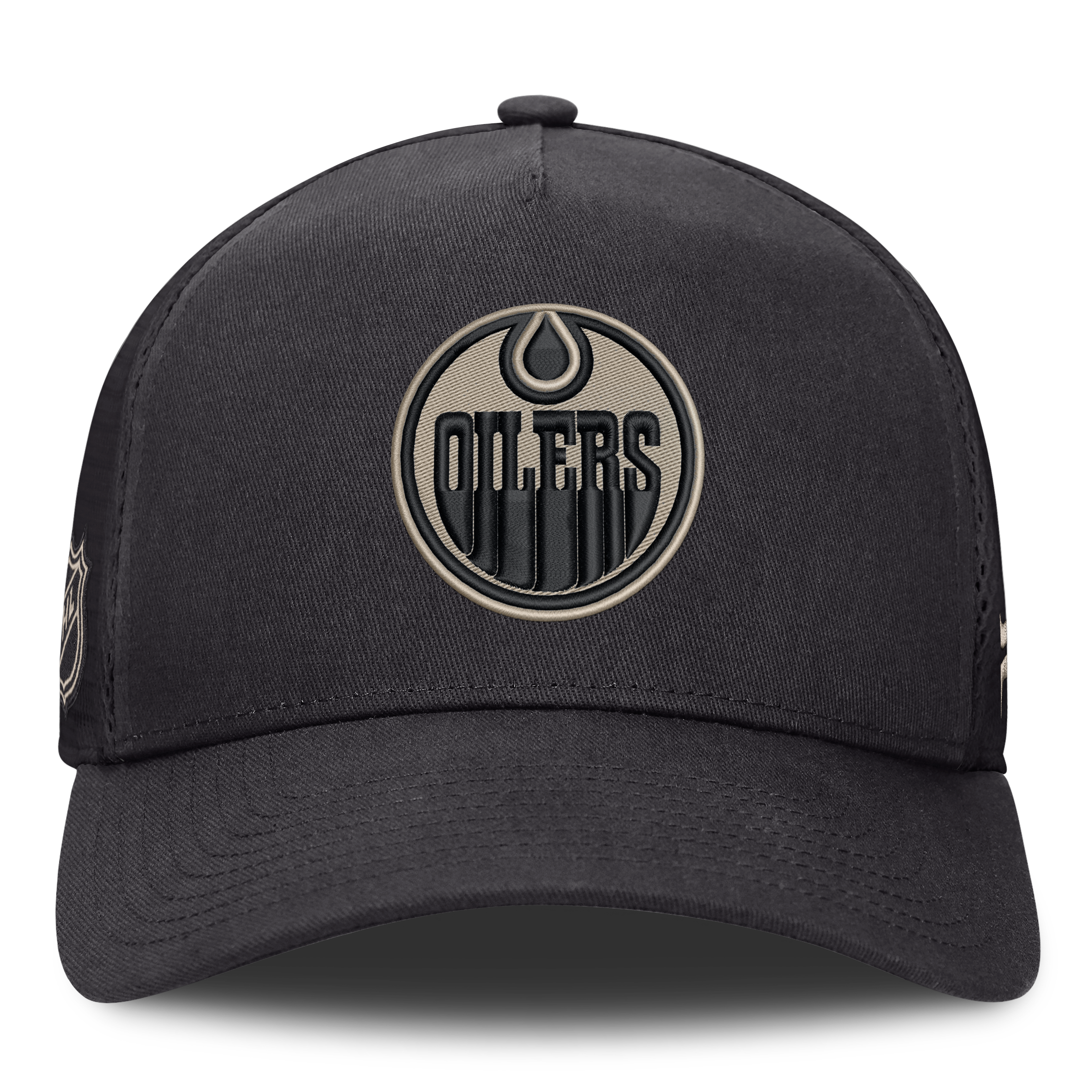 Men's Fanatics Charcoal Edmonton Oilers Authentic Pro Road Soft Wash A-Frame Meshback Hat