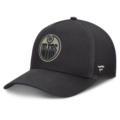 Edmonton Oilers Fanatics Authentic Pro Road Soft Wash A-Frame Meshback Hat - Charcoal