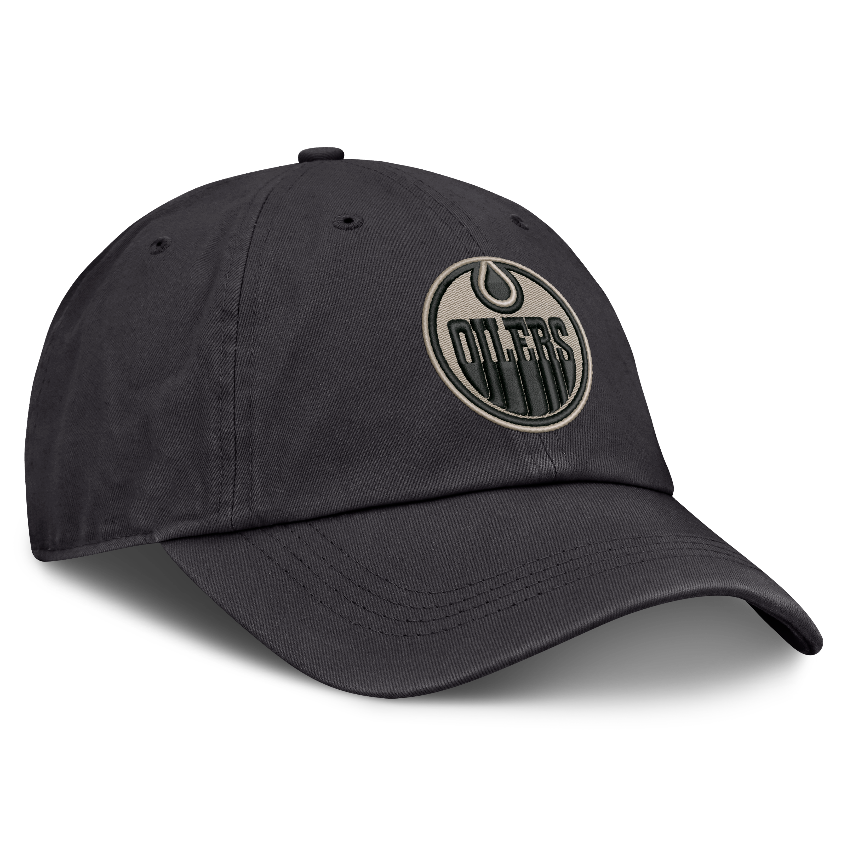 Men's Fanatics Charcoal Edmonton Oilers Authentic Pro Road Soft Wash Unstructured Adjustable Hat