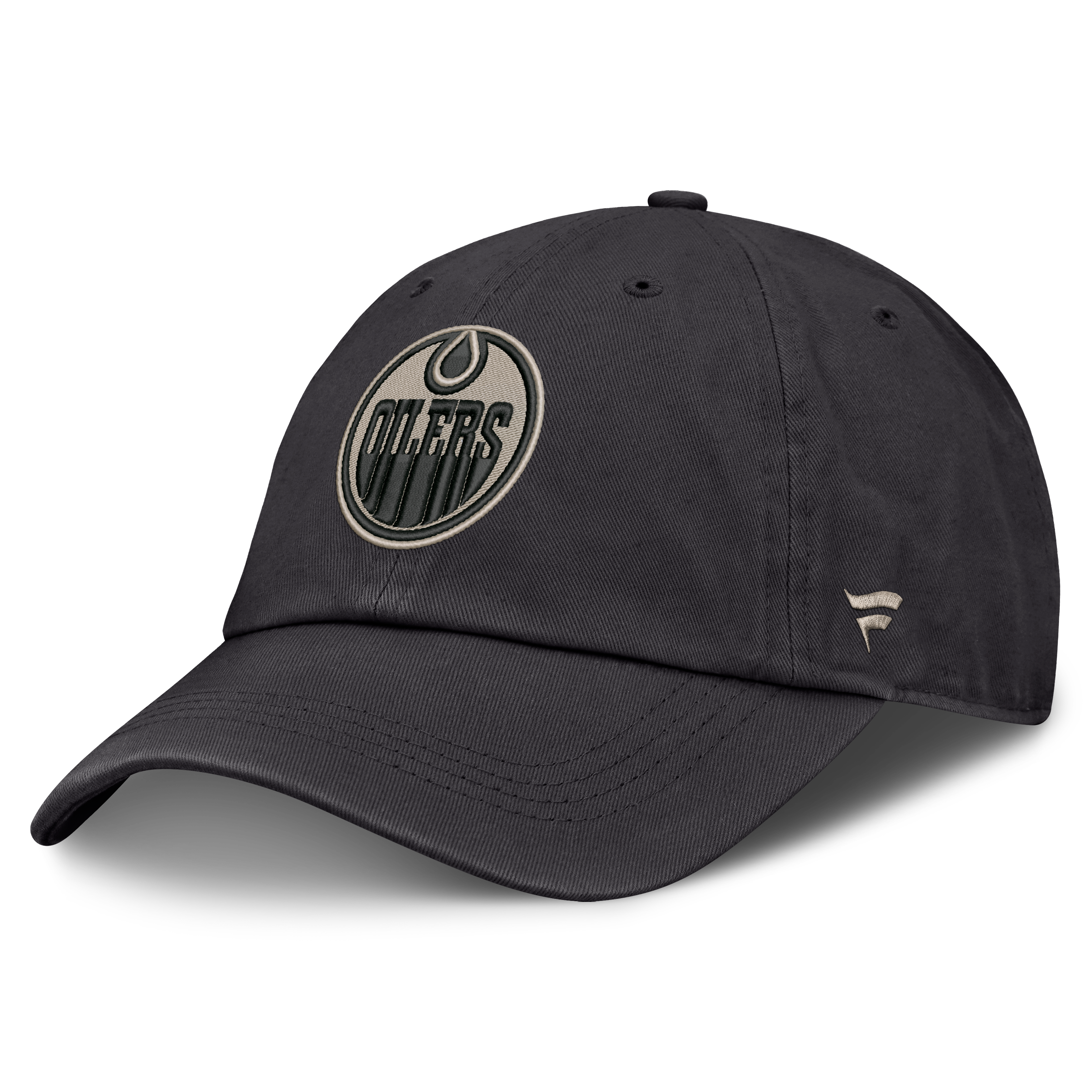 Men's Fanatics Charcoal Edmonton Oilers Authentic Pro Road Soft Wash Unstructured Adjustable Hat