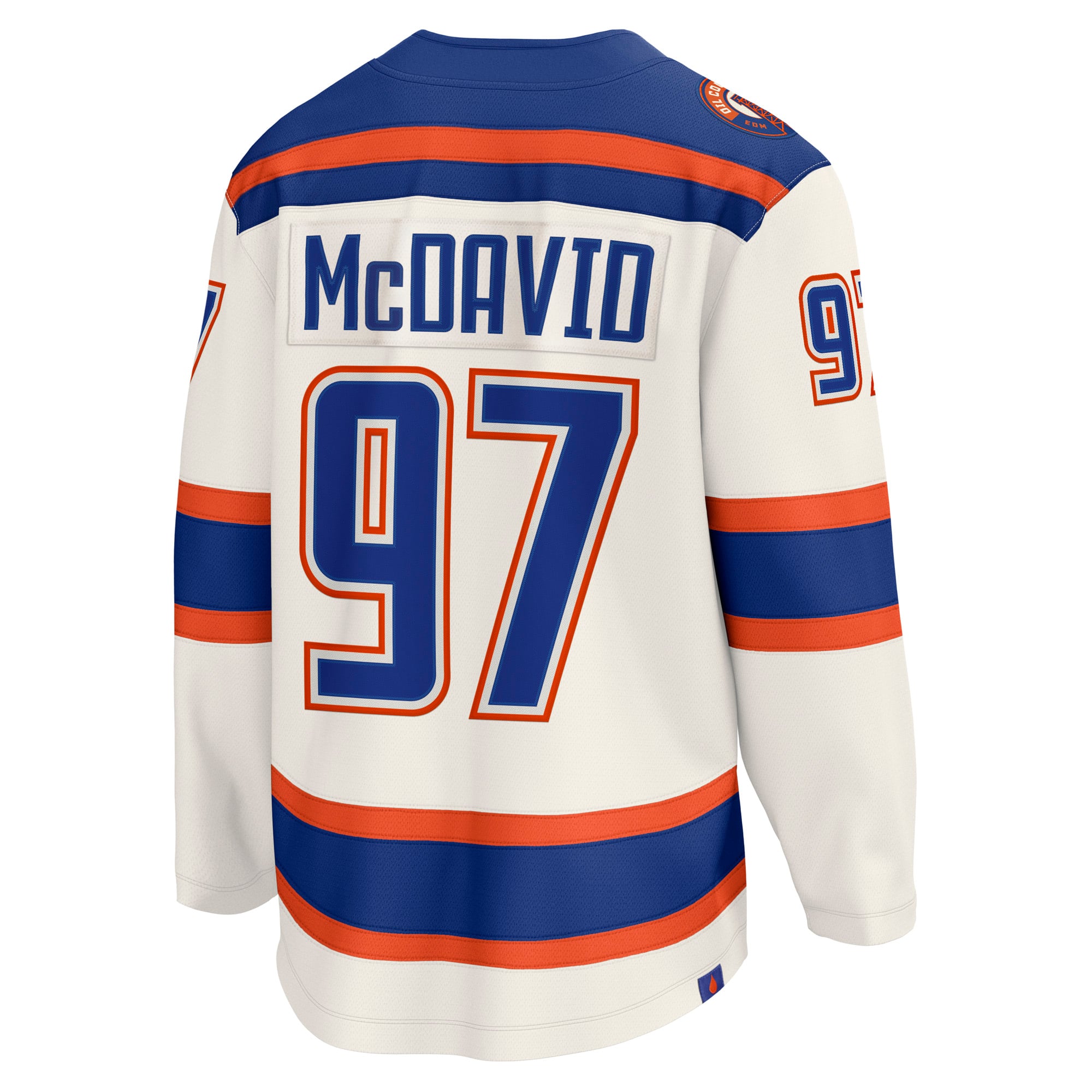 Maillot Fanatics Connor McDavid beige clair des Oilers d'Edmonton pour hommes