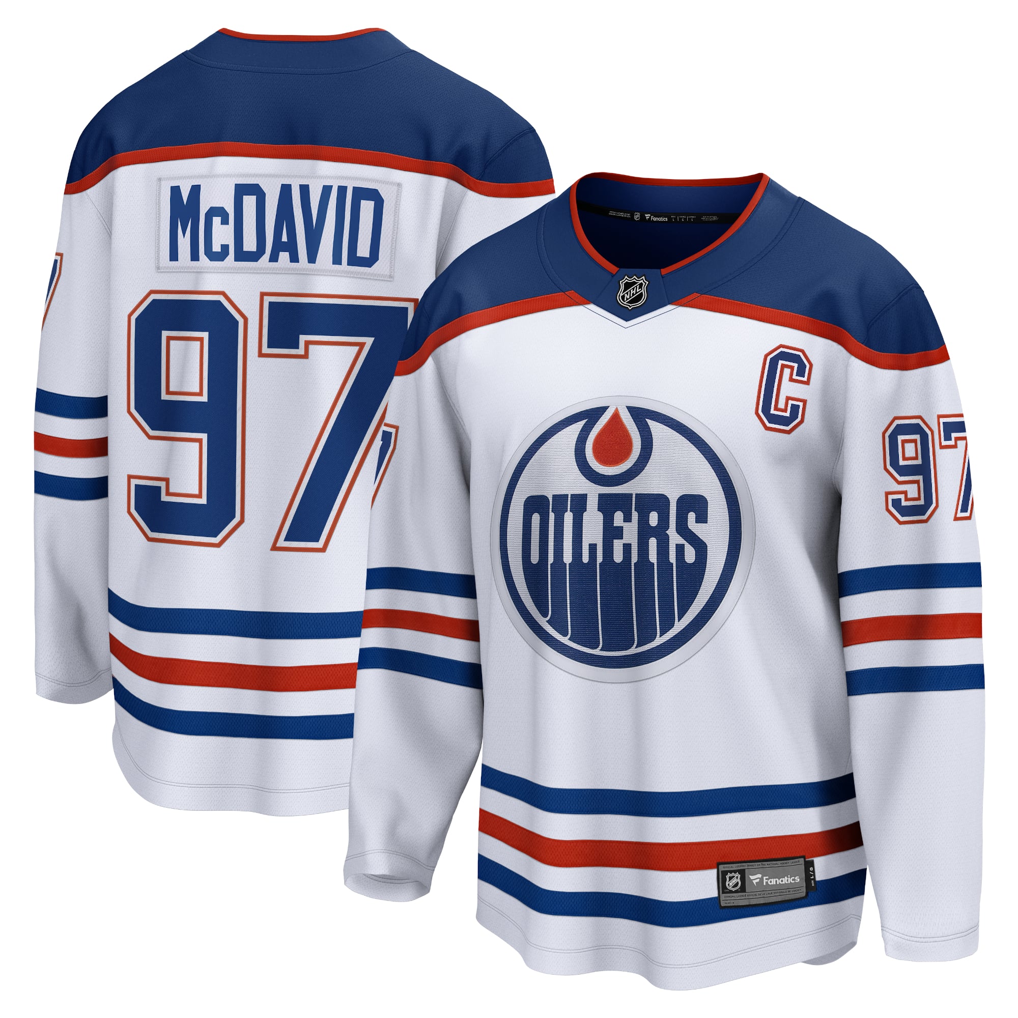 Maillot extérieur Breakaway blanc Connor McDavid des Oilers d'Edmonton (Fanatics) pour hommes