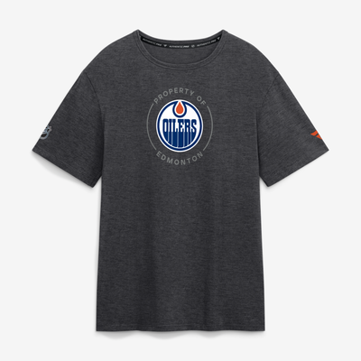 Men's Edmonton Oilers Fanatics Heather Charcoal Authentic Pro Property Of T-Shirt