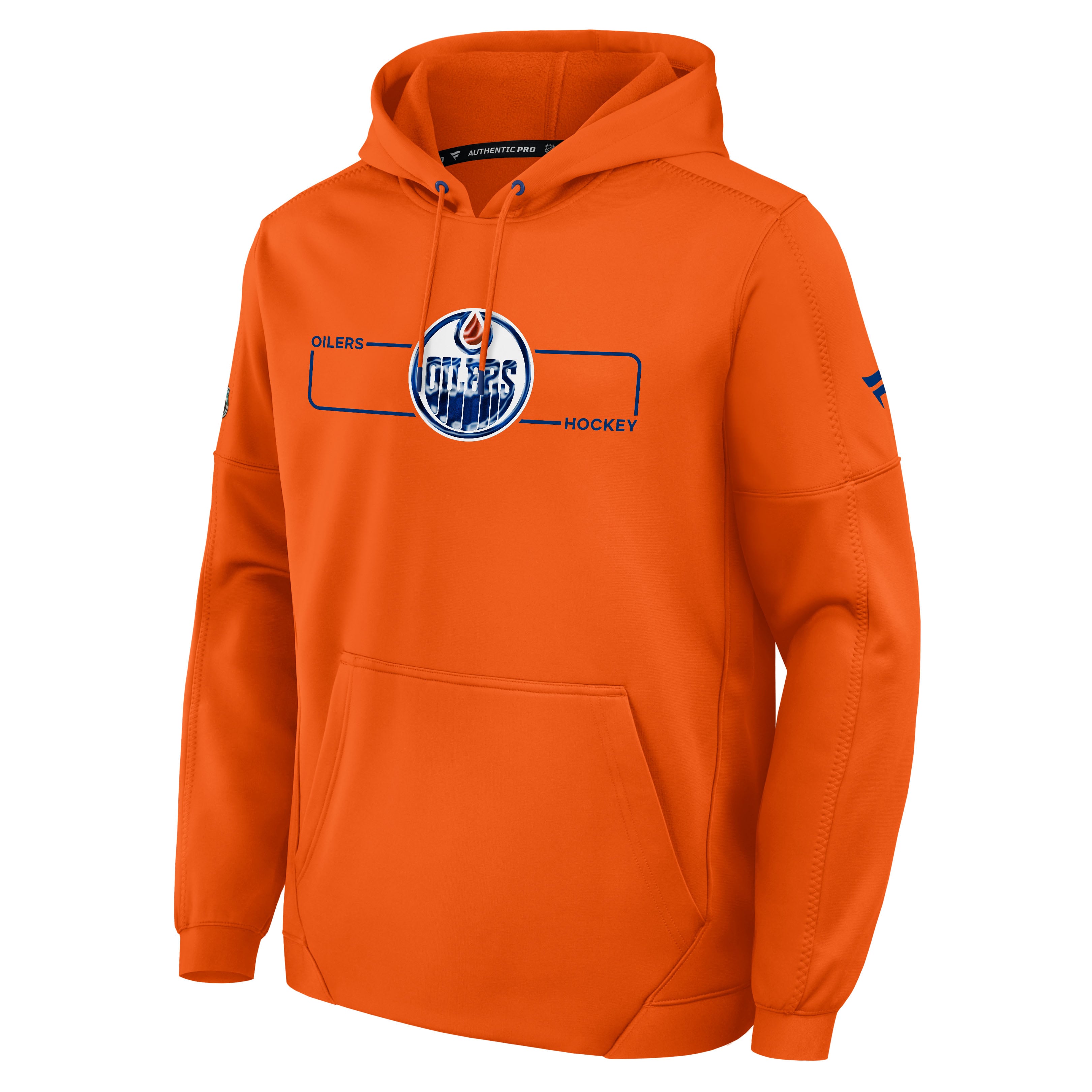 Men's Fanatics Orange Edmonton Oilers Authentic Pro Rink Fleece Pullover Hoodie