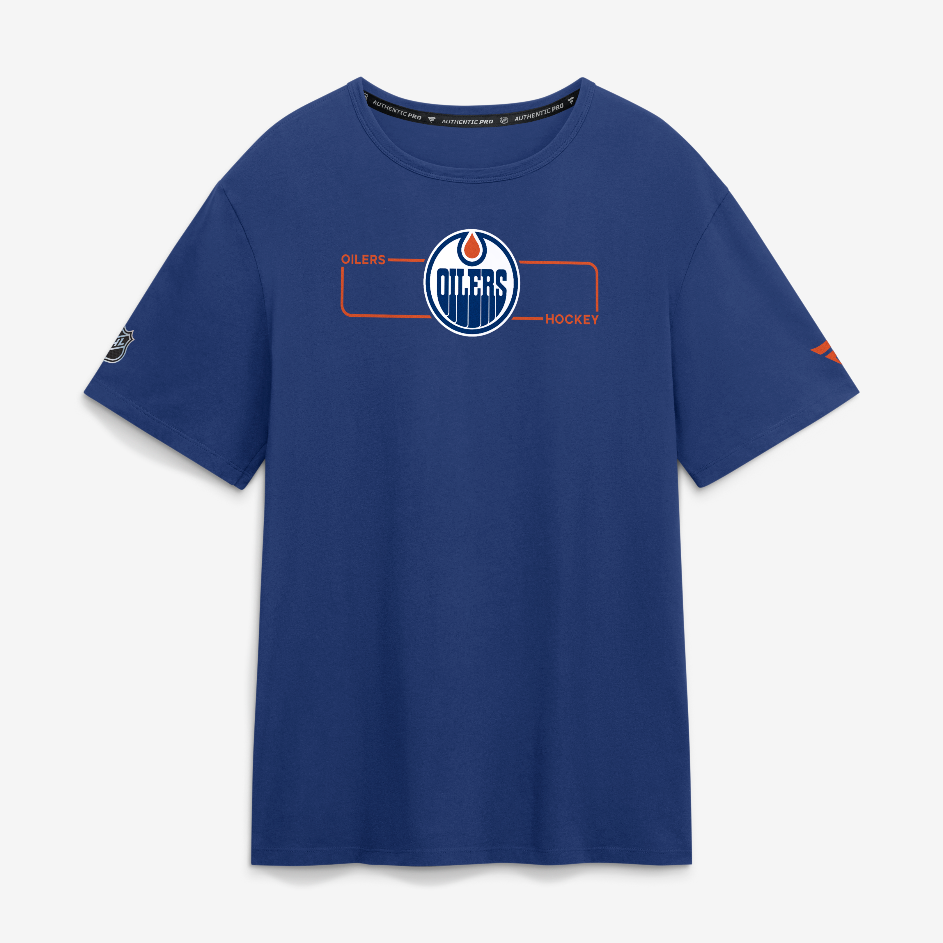 T-shirt authentique Fanatics Royal Edmonton Oilers avec logo principal