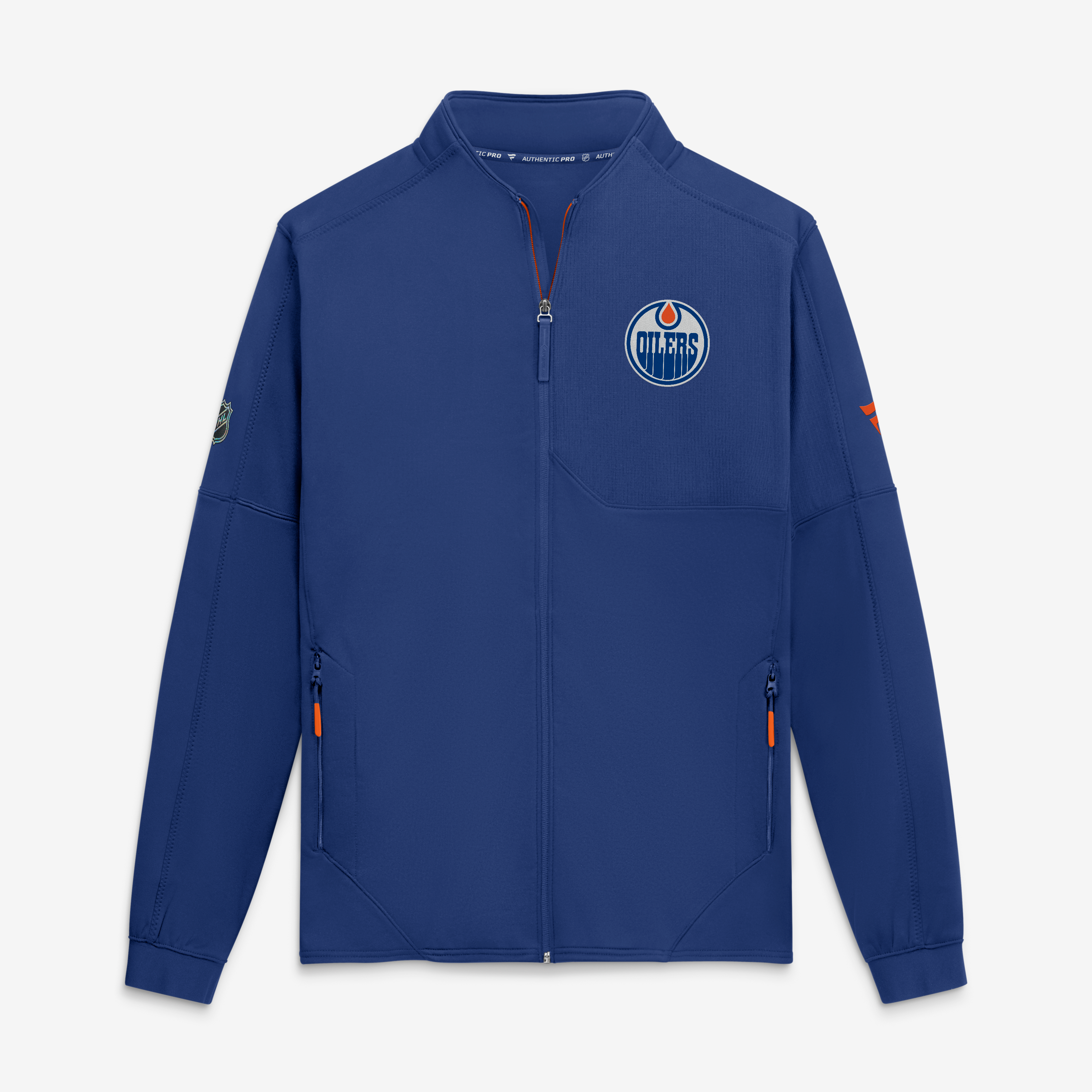 Veste polaire zippée authentique Fanatics Royal Edmonton Oilers pour homme