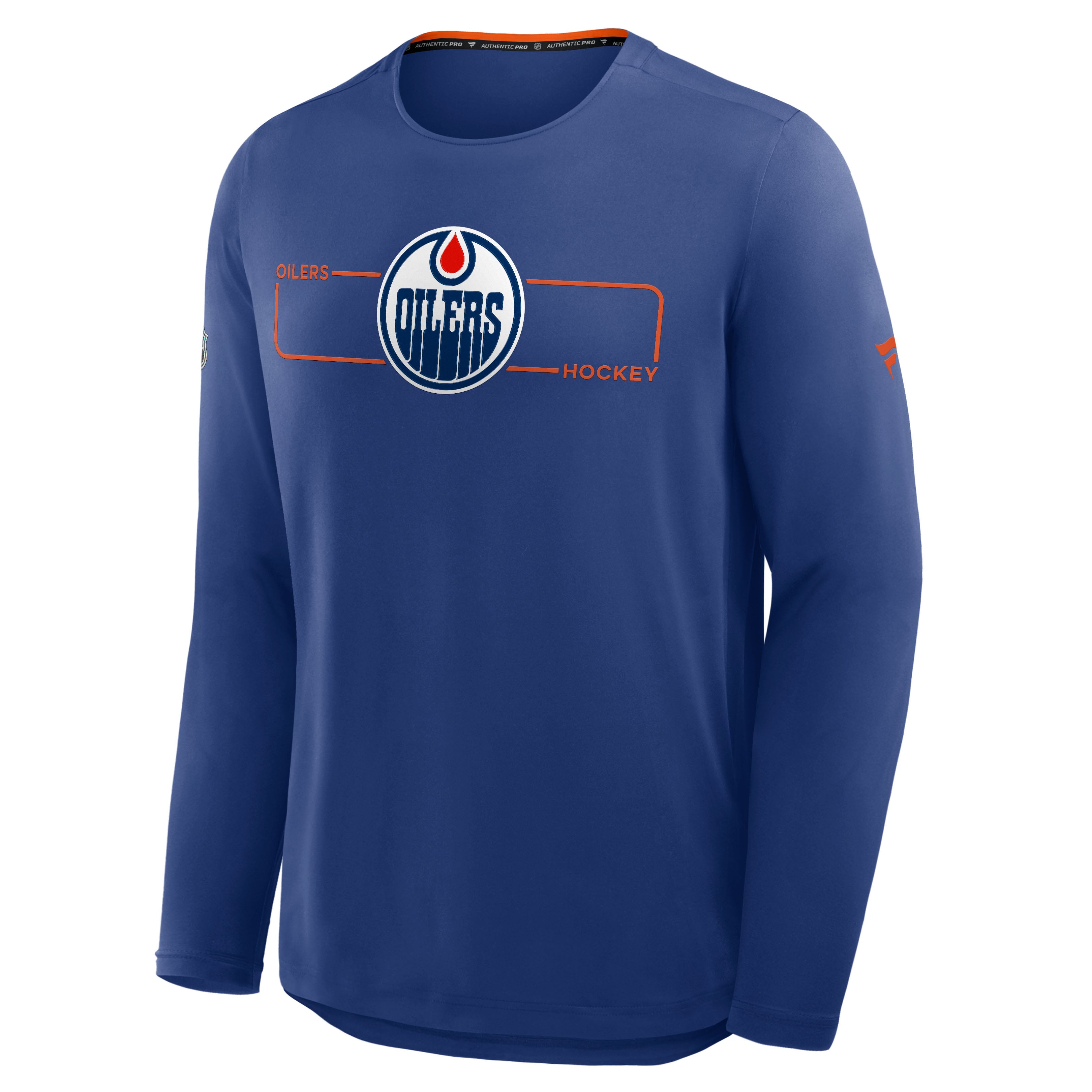 T-shirt à manches longues authentique Pro Rink Tech des Royal Edmonton Oilers de Fanatics pour hommes
