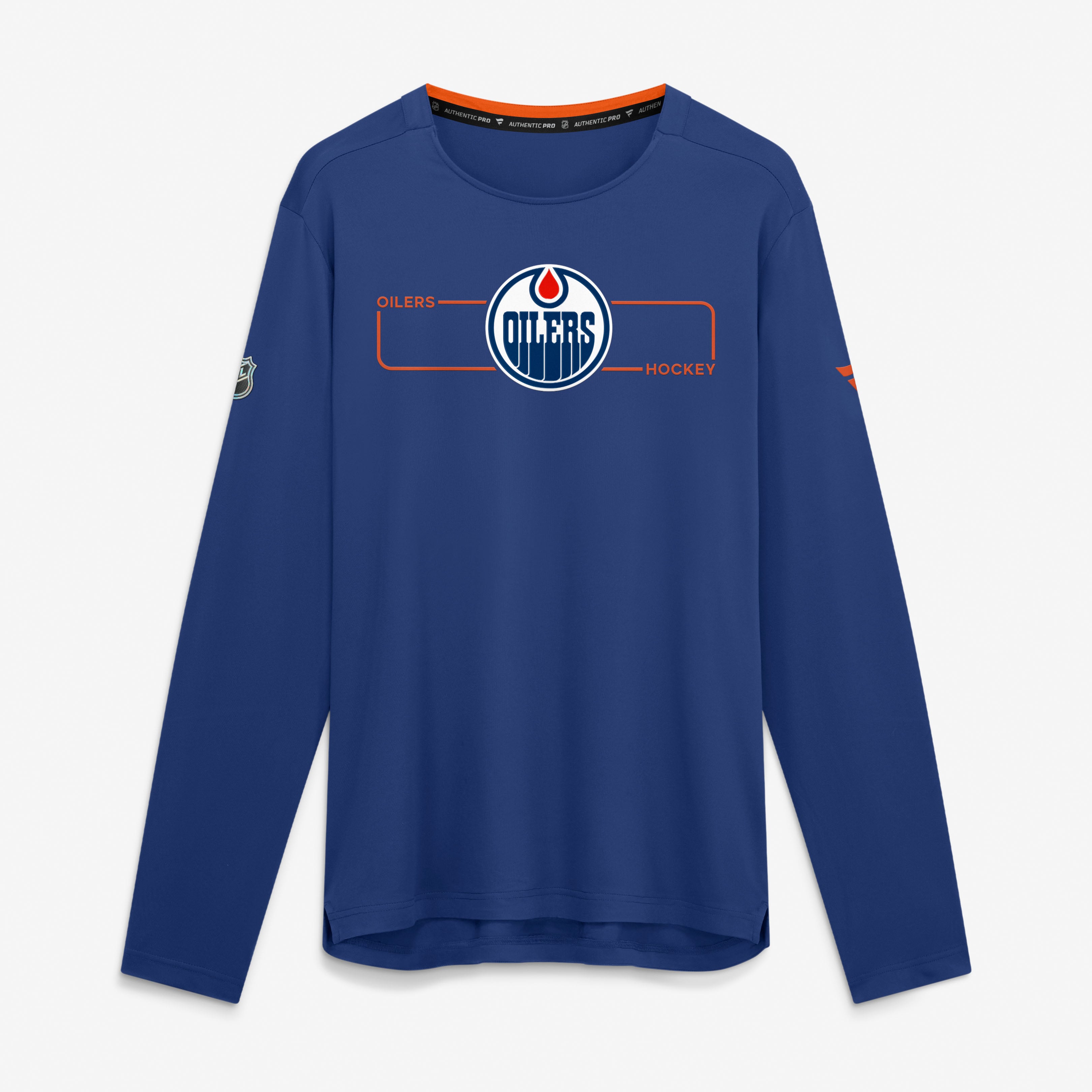 T-shirt à manches longues authentique Pro Rink Tech des Royal Edmonton Oilers de Fanatics pour hommes