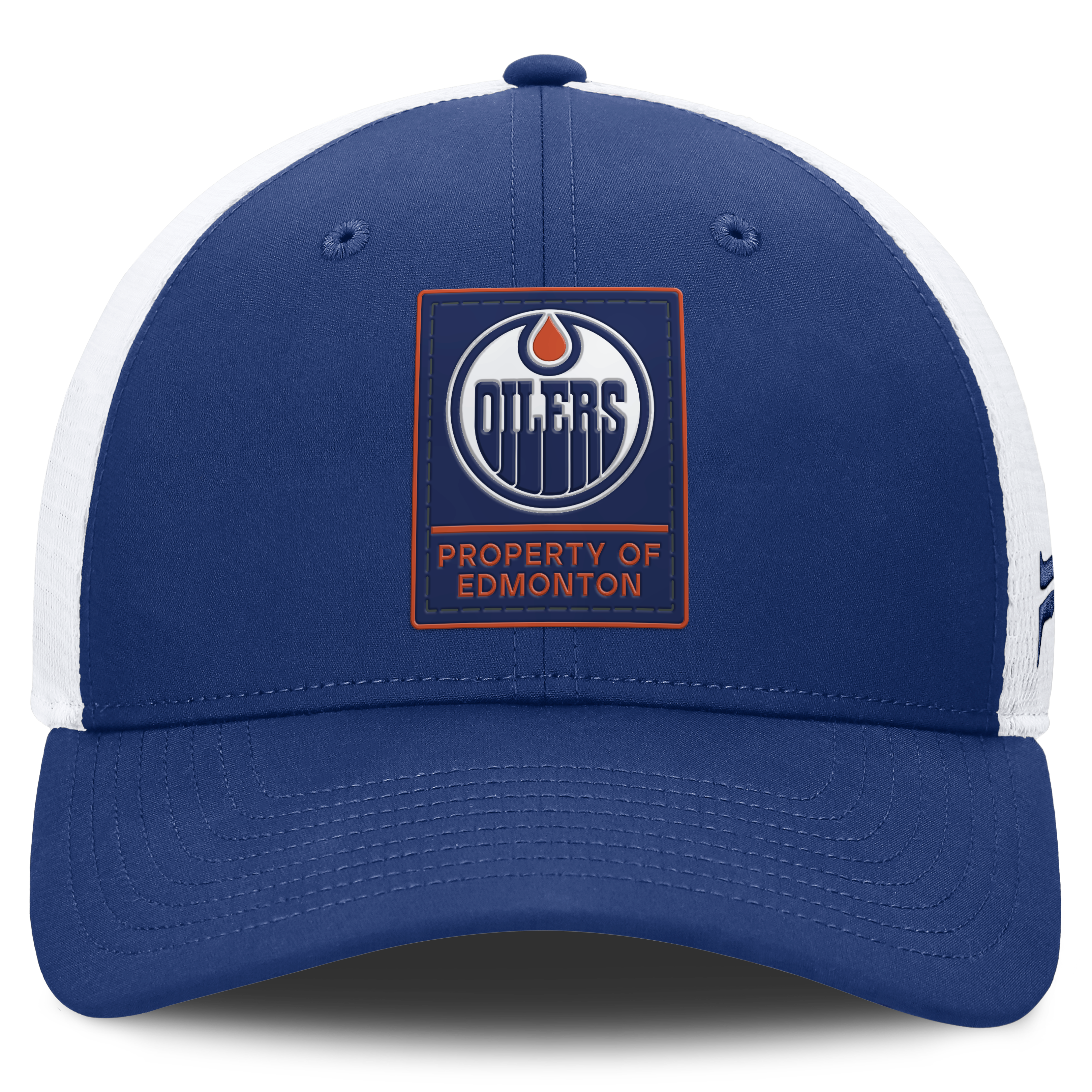 Men's Fanatics Royal Edmonton Oilers Authentic Pro Train Adjustable Meshback Hat