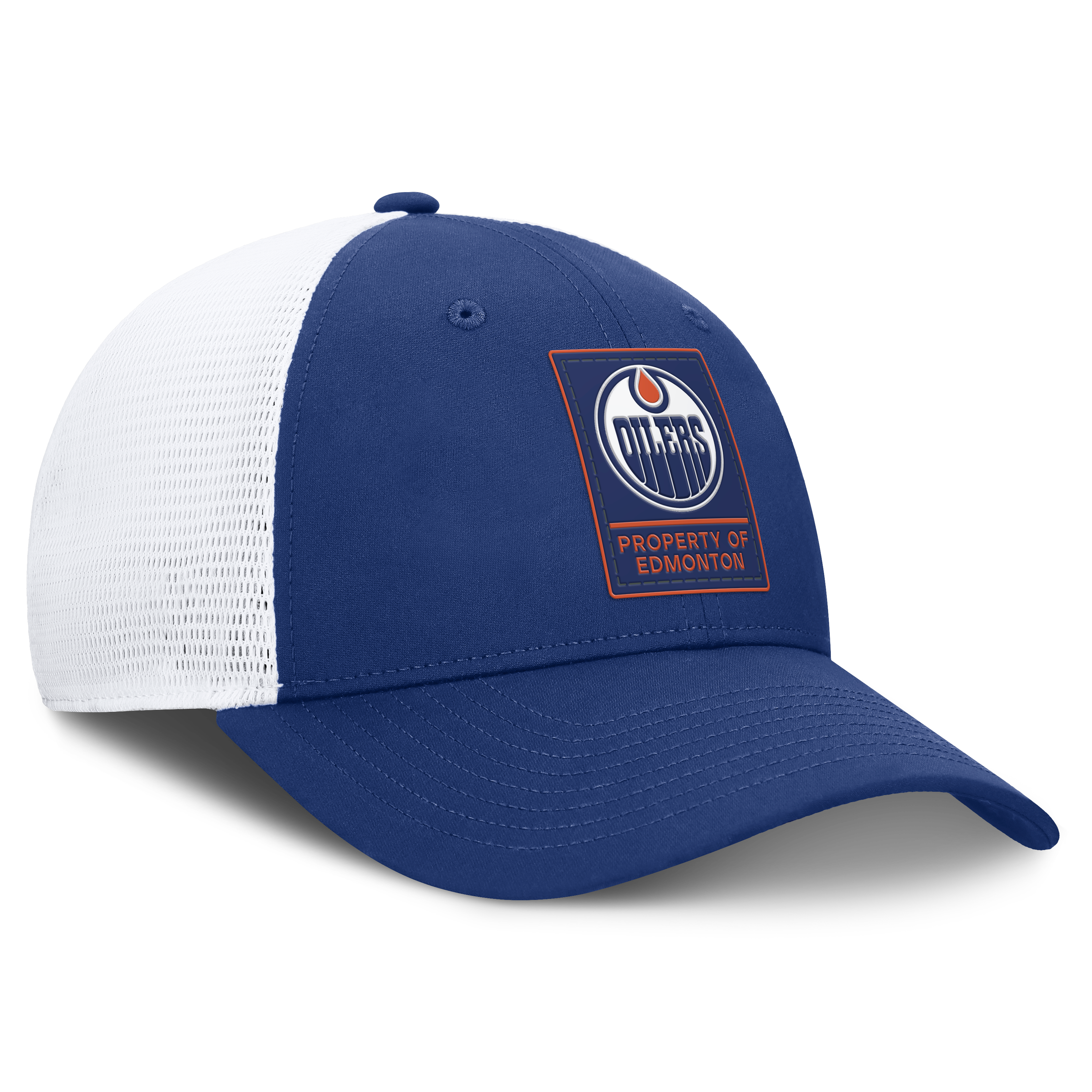 Men's Fanatics Royal Edmonton Oilers Authentic Pro Train Adjustable Meshback Hat