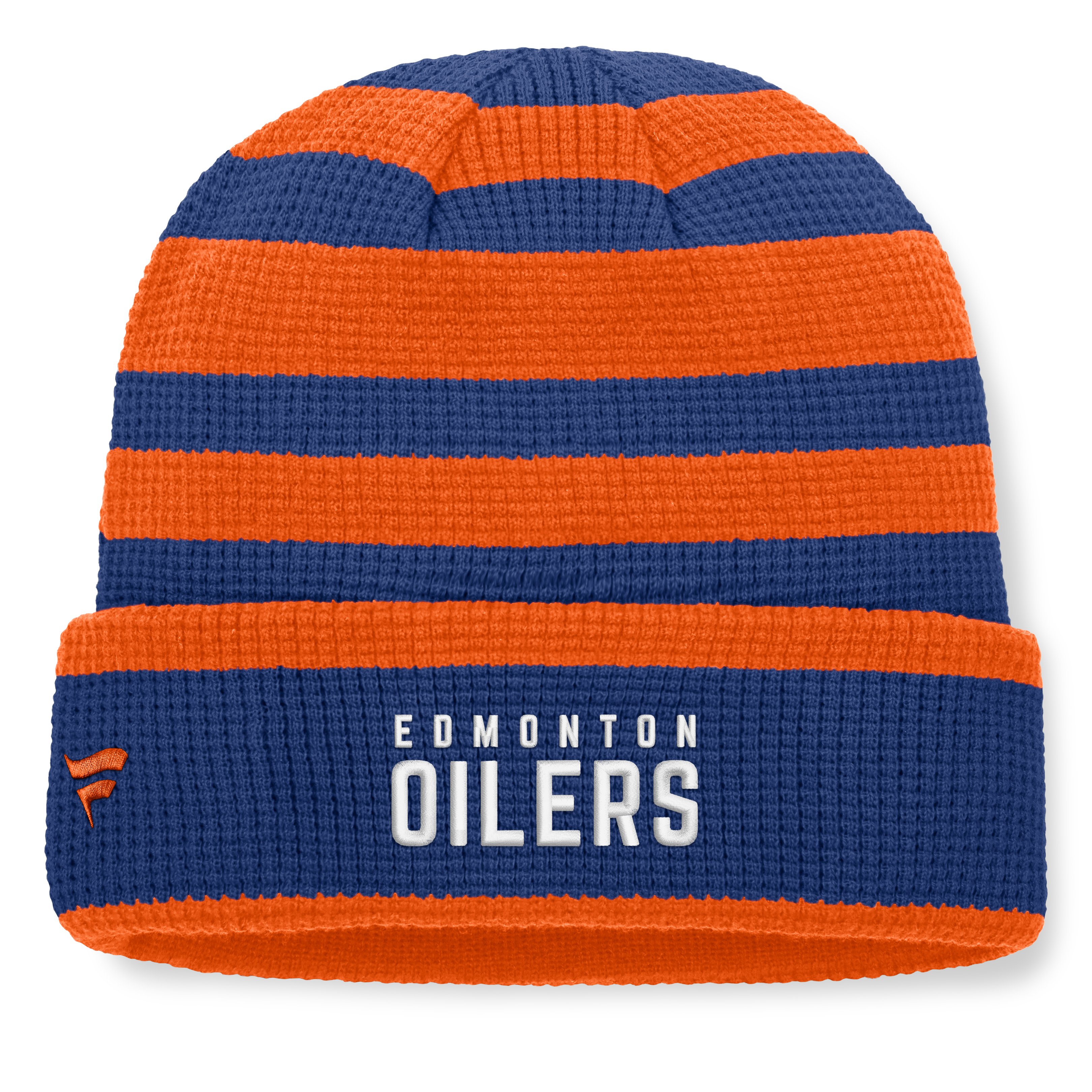 Men's Fanatics Royal/Orange Edmonton Oilers Fundamental Steady Cuffed Knit Hat