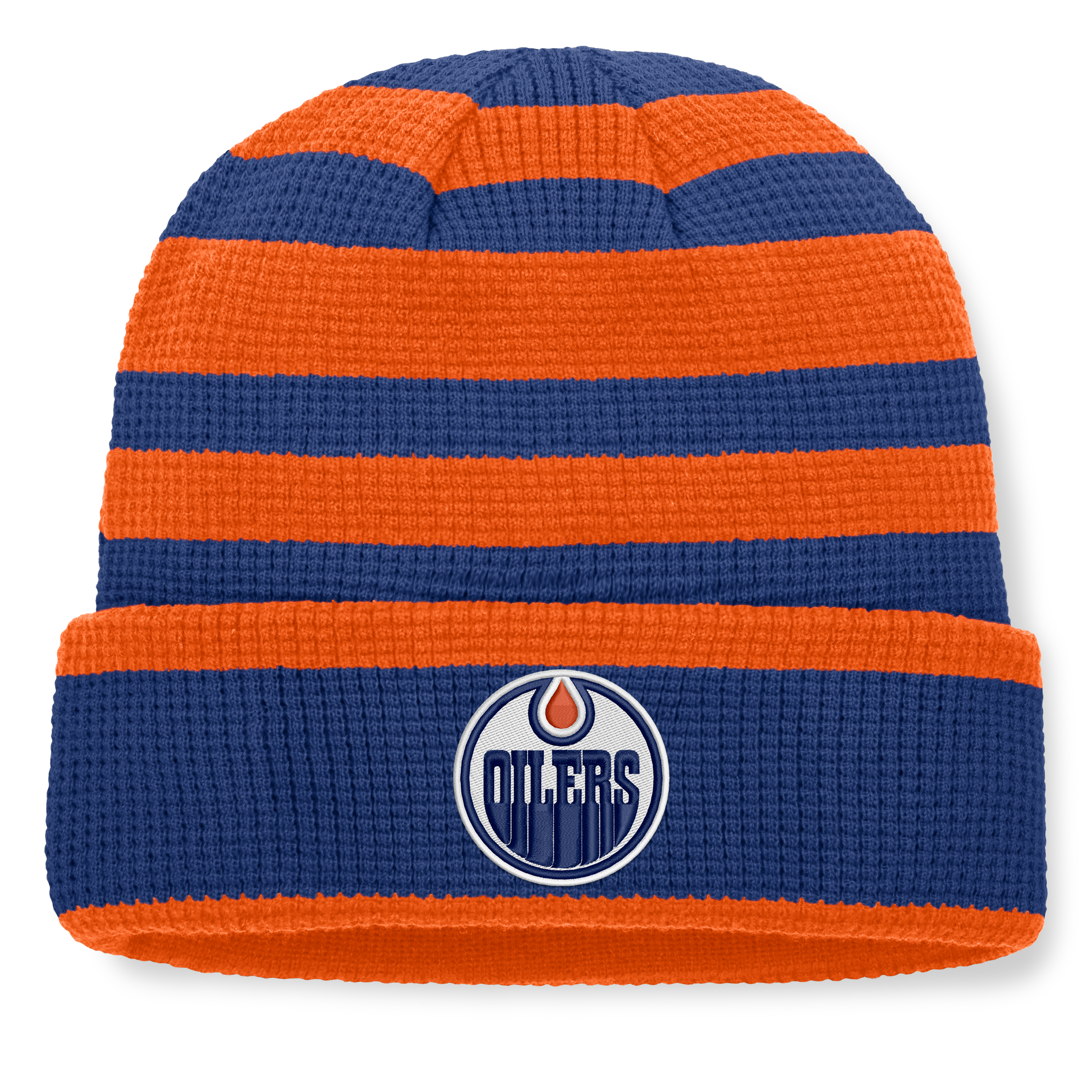 Men's Fanatics Royal/Orange Edmonton Oilers Fundamental Steady Cuffed Knit Hat