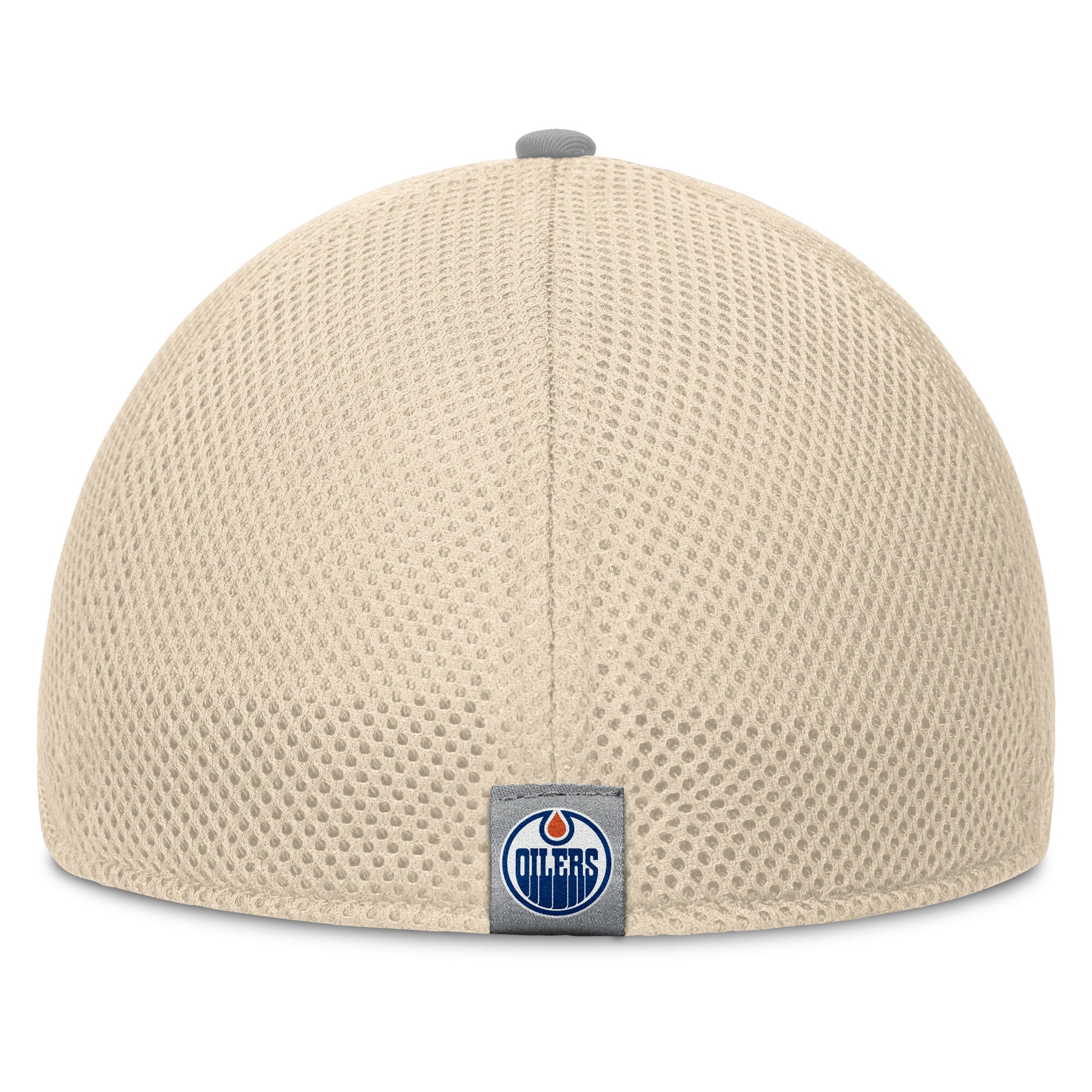 Casquette Fanatics pour homme, couleur beige, modèle Fundamentals des Oilers d'Edmonton.