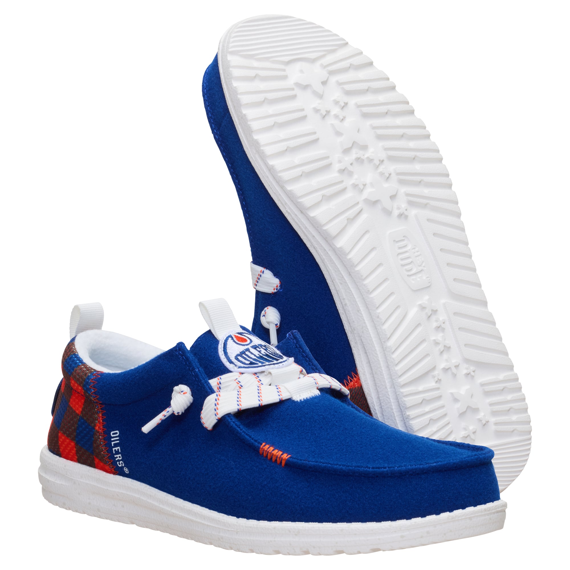 Chaussures décontractées à enfiler pour hommes Hey Dude Blue Edmonton Oilers Wally Funk