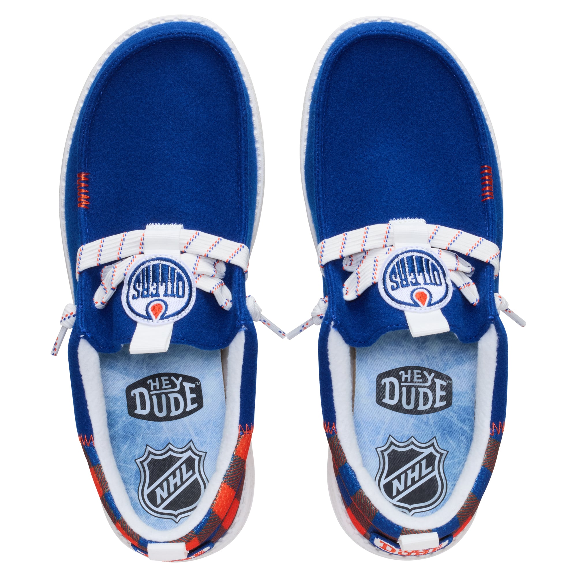 Chaussures décontractées à enfiler pour hommes Hey Dude Blue Edmonton Oilers Wally Funk