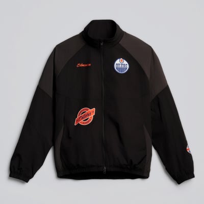 Men's Edmonton Oilers lululemon Black Nylon Track Jacket