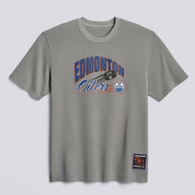 Men's Edmonton Oilers lululemon Dilute Wash Pavement Grey Heavyweight Cotton T-Shirt