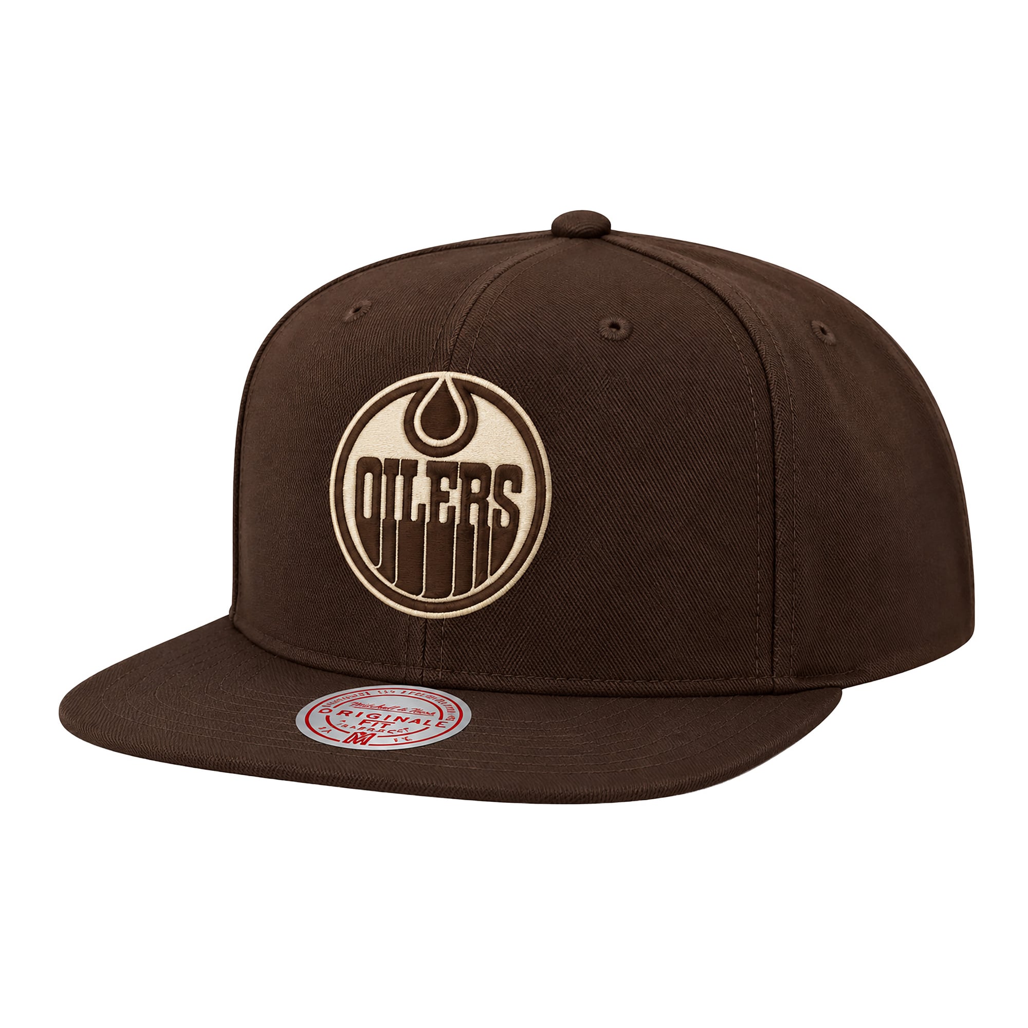 Casquette snapback Mitchell & Ness marron Edmonton Oilers pour homme
