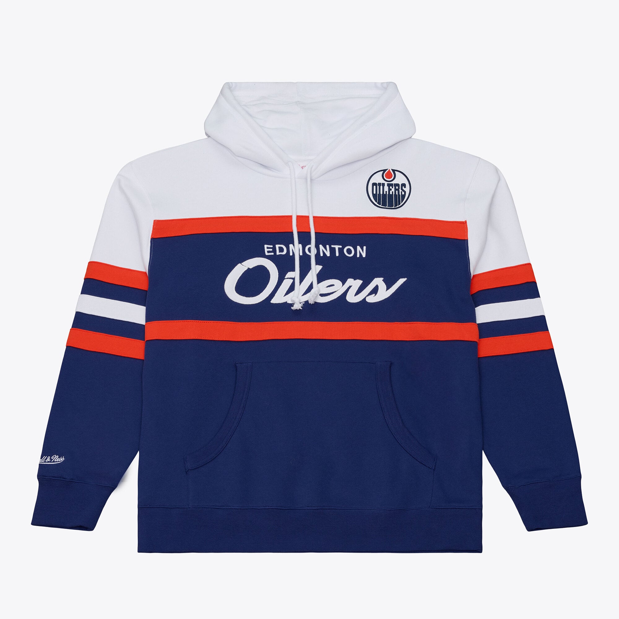 Men's Mitchell & Ness Navy Edmonton Oilers Head Coach Hoodie