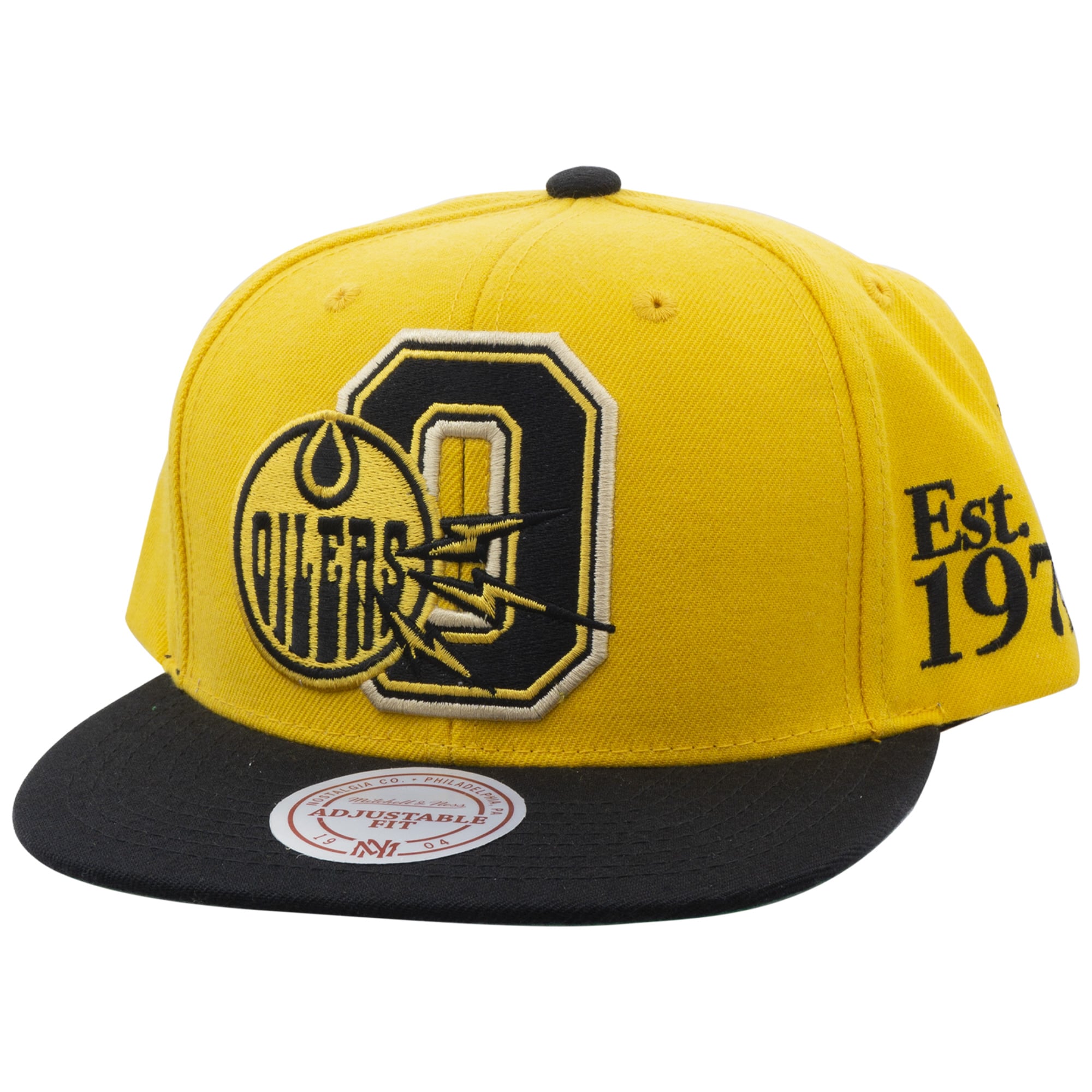 Casquette Snapback Étalon des Oilers d'Edmonton Mitchell & Ness jaune pour homme