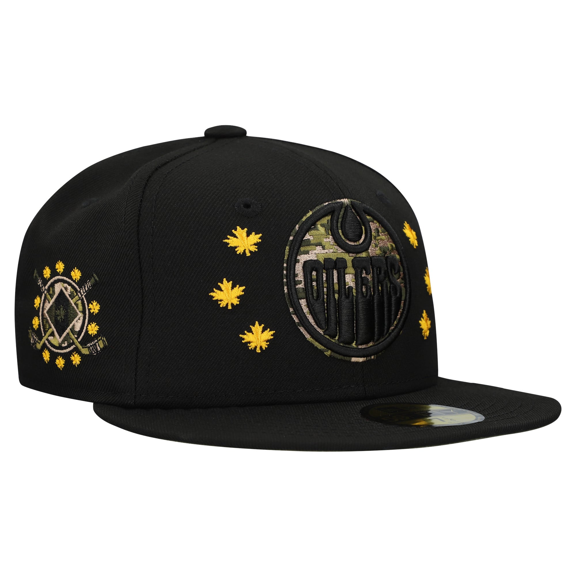 Men's Edmonton Oilers New Era Black Military Appreciation Digital Camo ...