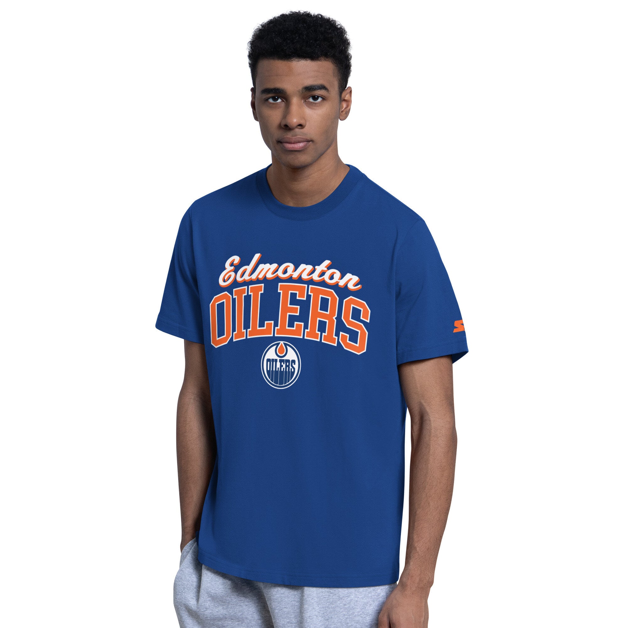Ensemble t-shirt et sweat à capuche Starter Royal Edmonton Oilers pour homme