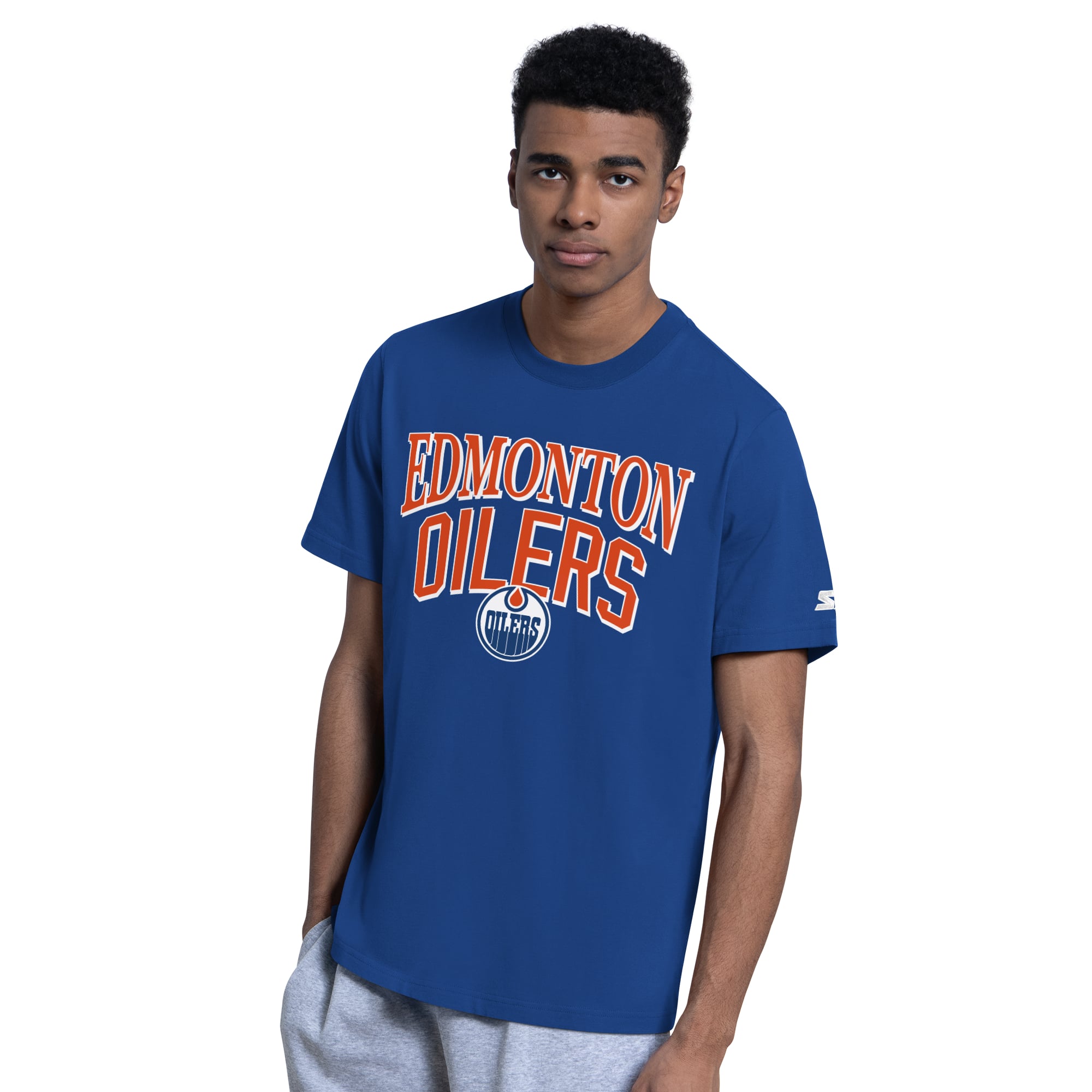 Ensemble de deux t-shirts Starter Royal/Gris chiné des Oilers d'Edmonton pour hommes