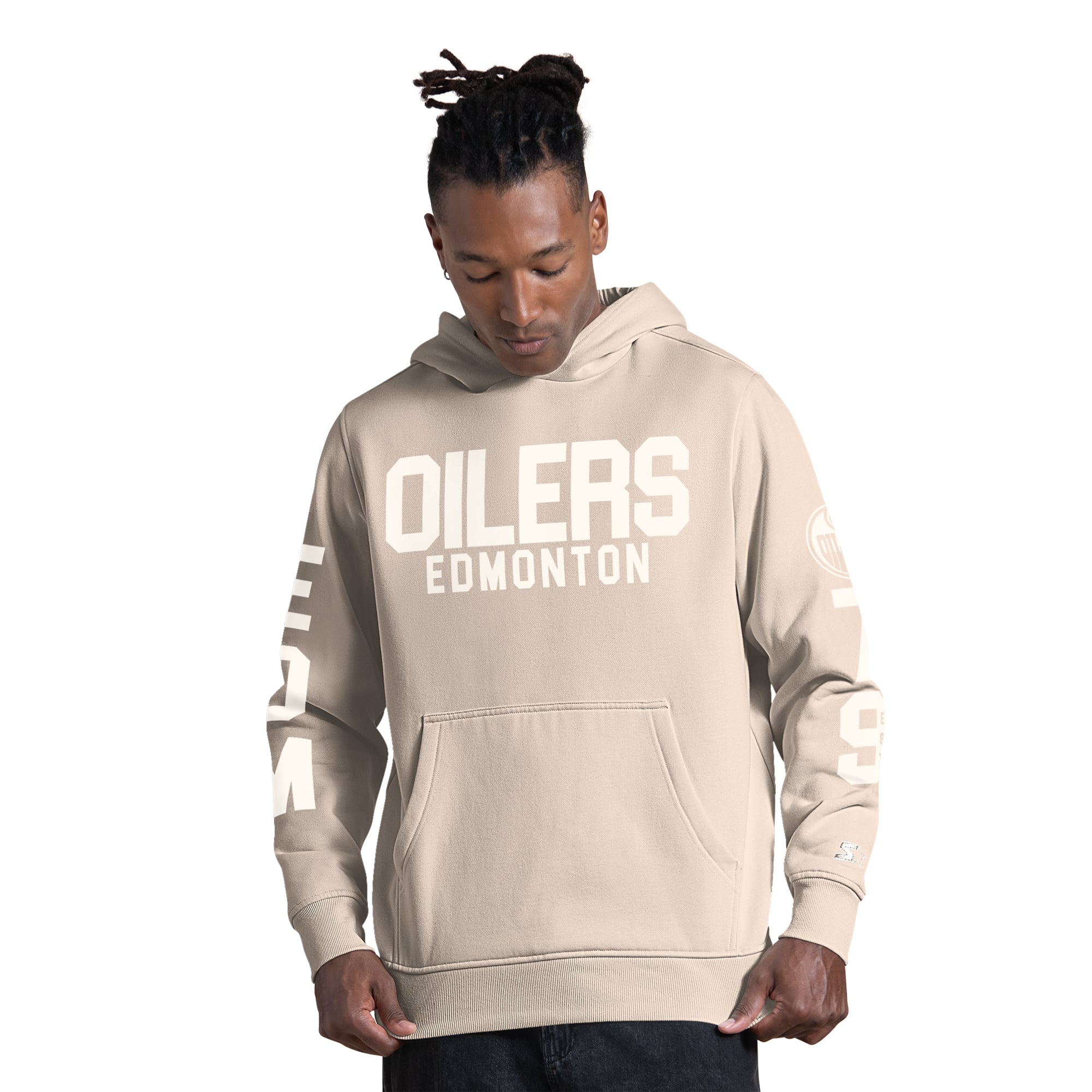 Men's Edmonton Oilers Starter Tan Locker Room Hoodie