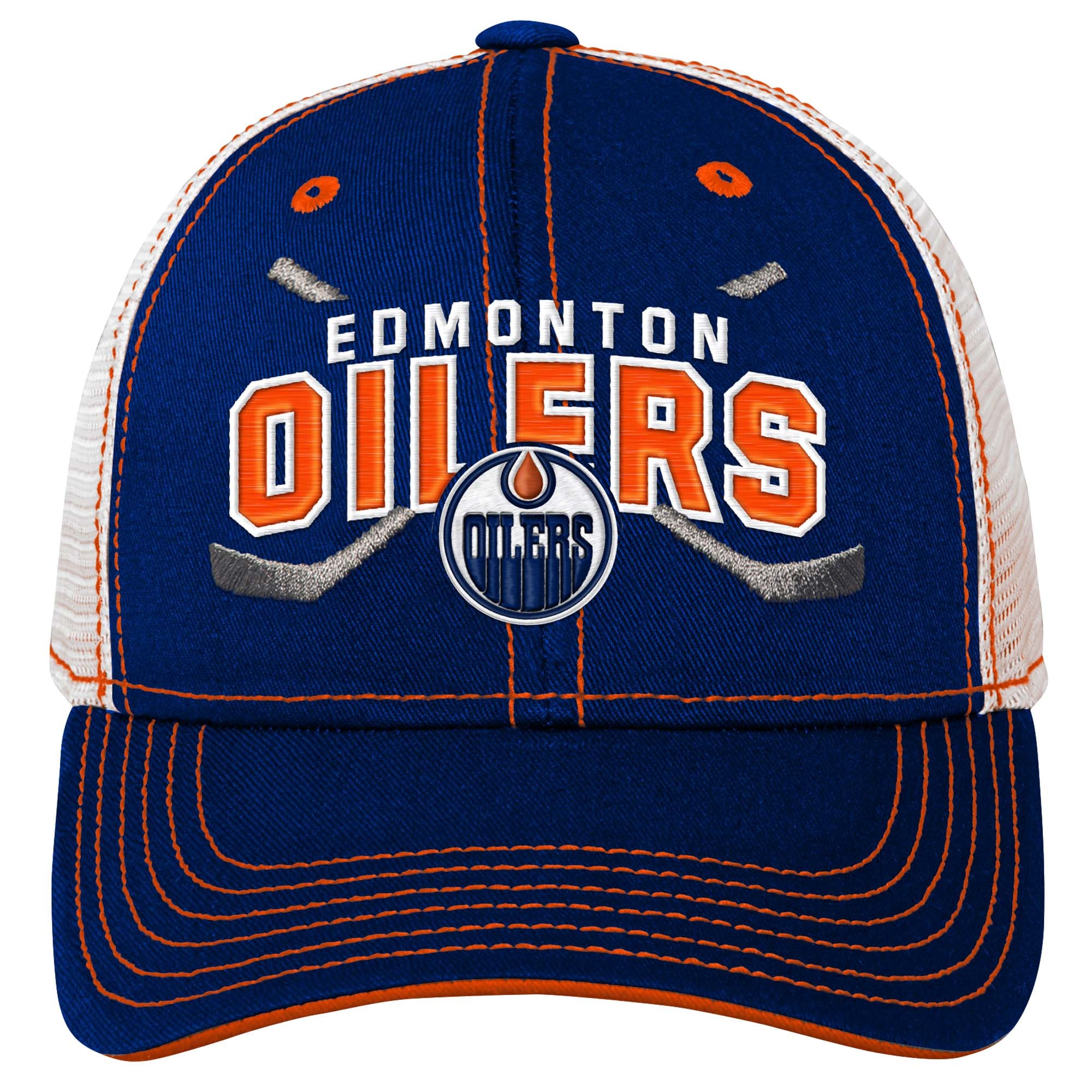 V114013 Oilers 000 NHL OSC FA24 JUVENILE LOCKUP MESHBACK ADJ. CHAPEAU HATJUV HK5BRG200-OIL #2