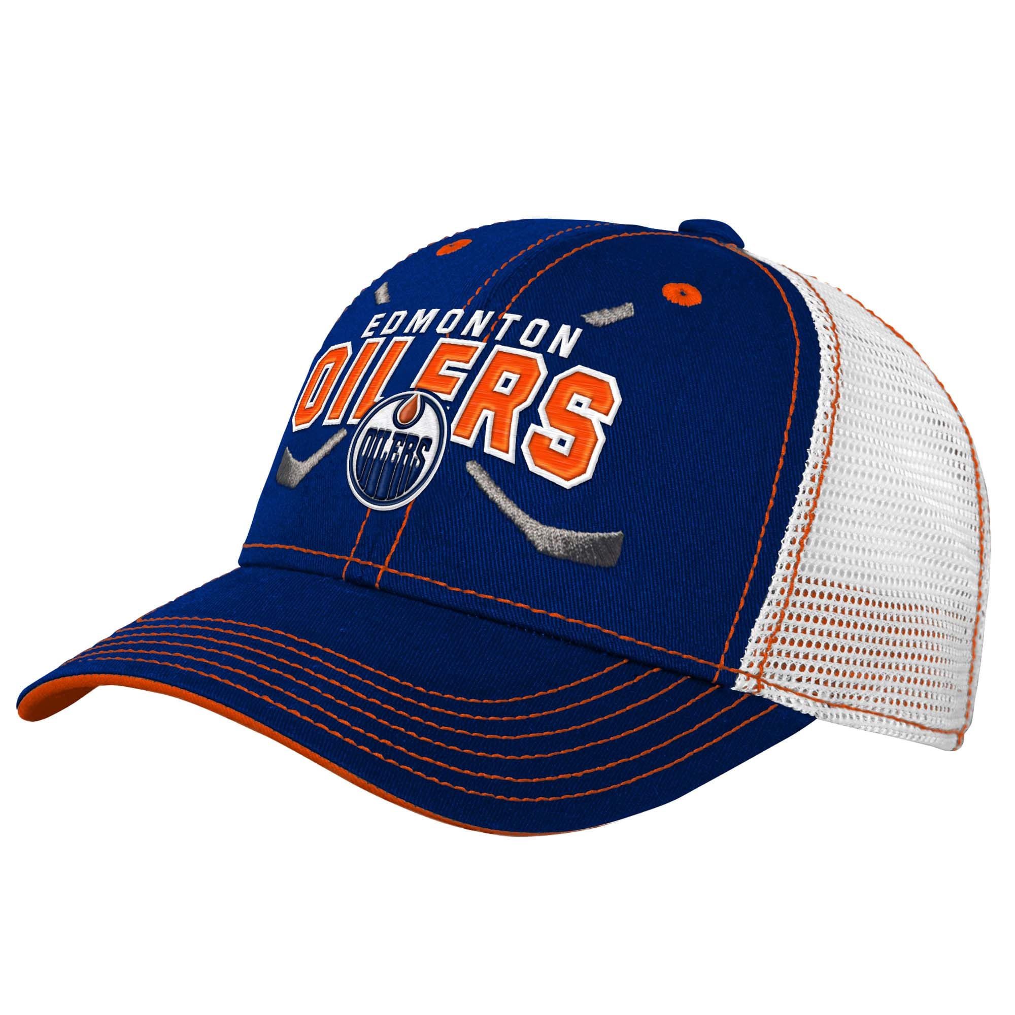 V114013 Oilers 000 NHL OSC FA24 JUVENILE LOCKUP MESHBACK ADJ. CHAPEAU HATJUV HK5BRG200-OIL #2