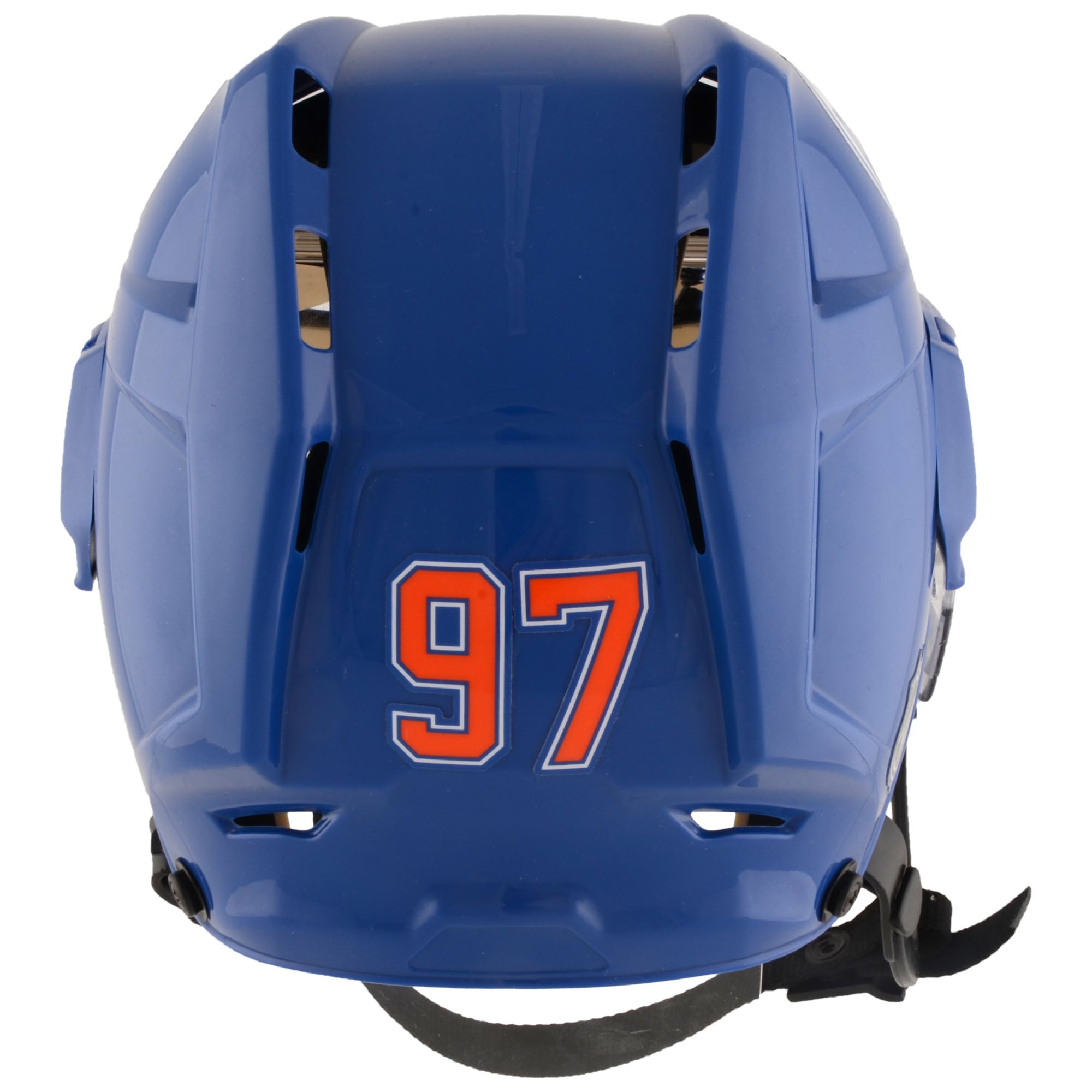 Casque de hockey CCM Game Model bleu marine autographié par Connor McDavid des Oilers d'Edmonton (Upper Deck)