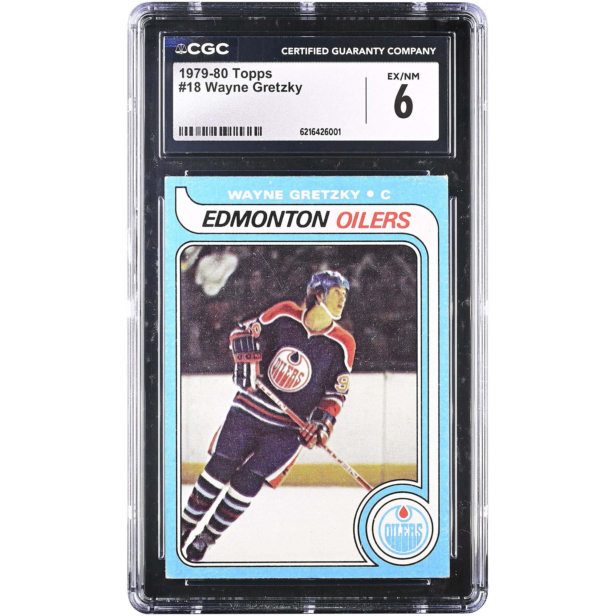 Carte de recrue Wayne Gretzky Edmonton Oilers 1979-80 Topps n° 18 authentifiée CGC 6