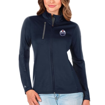 Edmonton Oilers Antigua Women's Generation Full-Zip Jacket - Navy