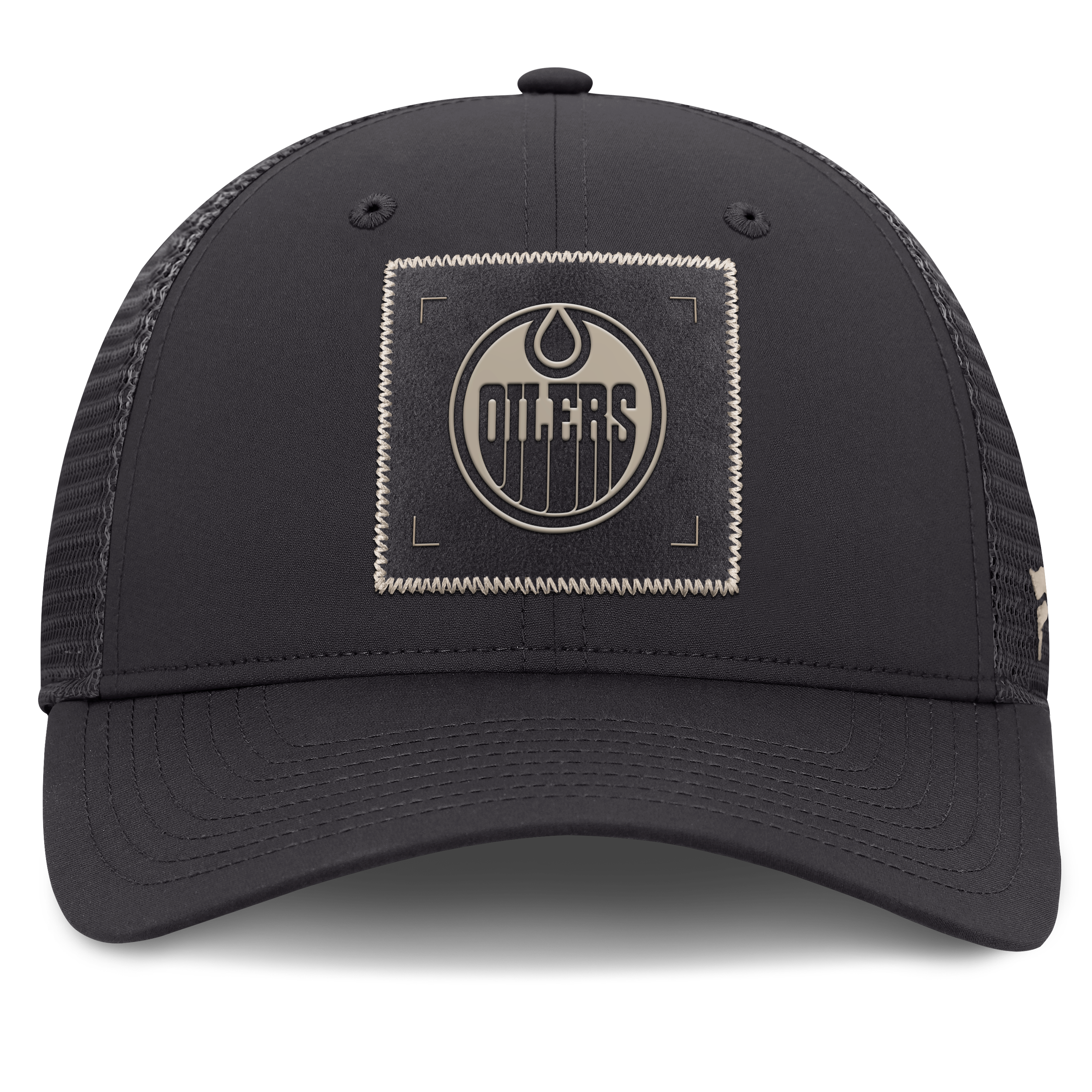 Women's Fanatics Charcoal Edmonton Oilers Authentic Pro Road Structured Meshback Hat