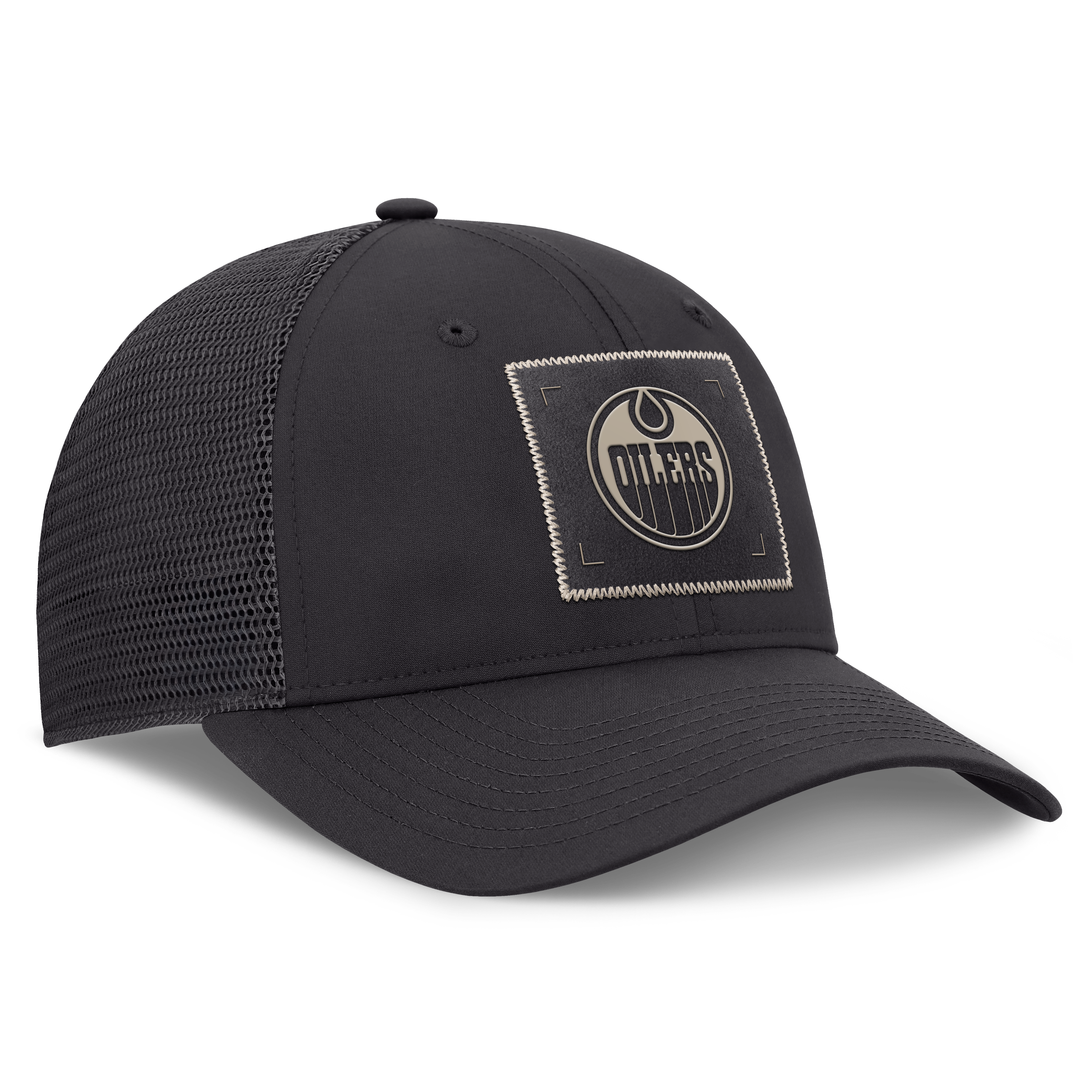 Women's Fanatics Charcoal Edmonton Oilers Authentic Pro Road Structured Meshback Hat