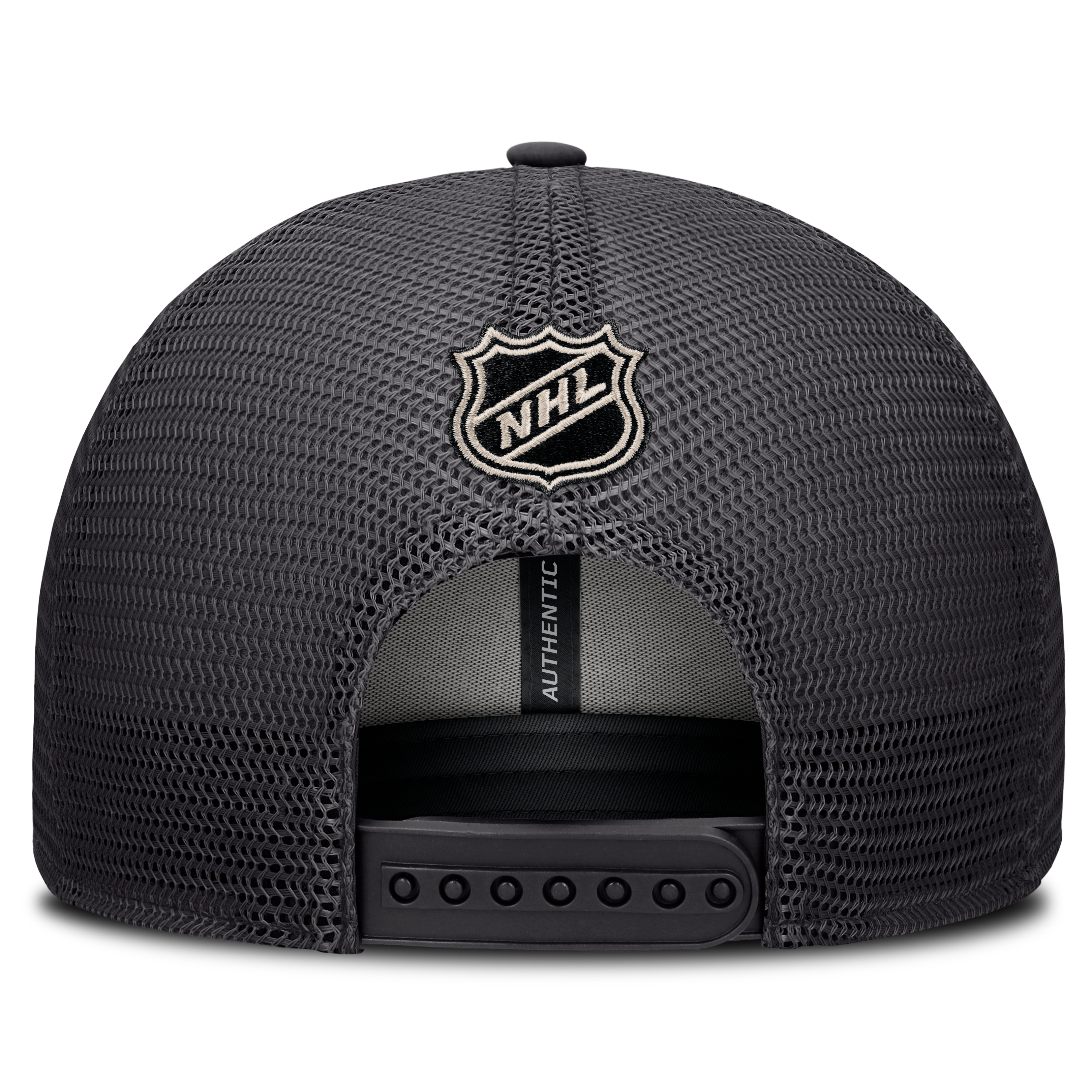 Women's Fanatics Charcoal Edmonton Oilers Authentic Pro Road Structured Meshback Hat