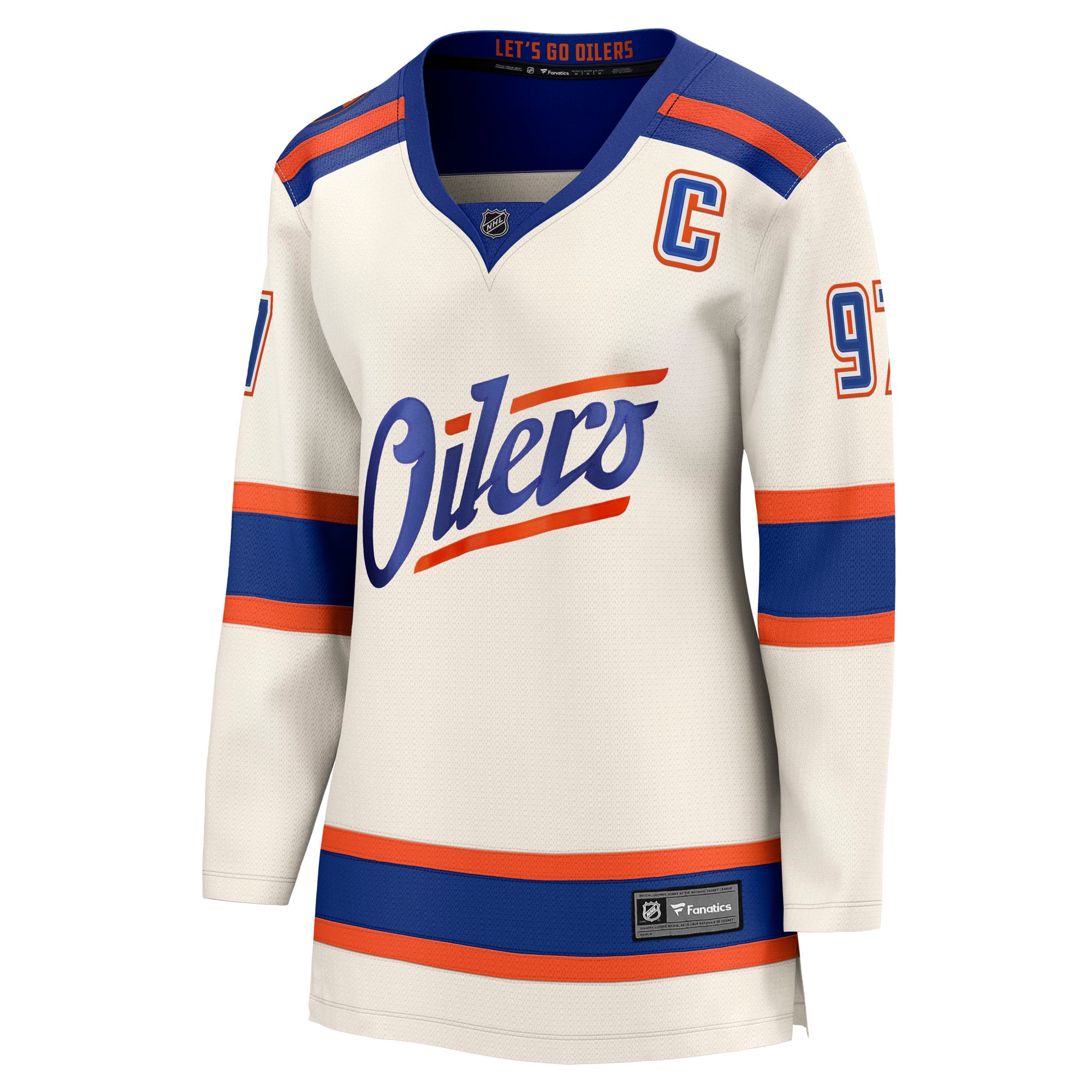 Maillot alternatif Connor McDavid beige clair des Oilers d'Edmonton pour femmes Fanatics
