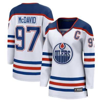 Maillot blanc extérieur à écusson de capitaine Connor McDavid des Oilers d'Edmonton (femmes) - Fanatics