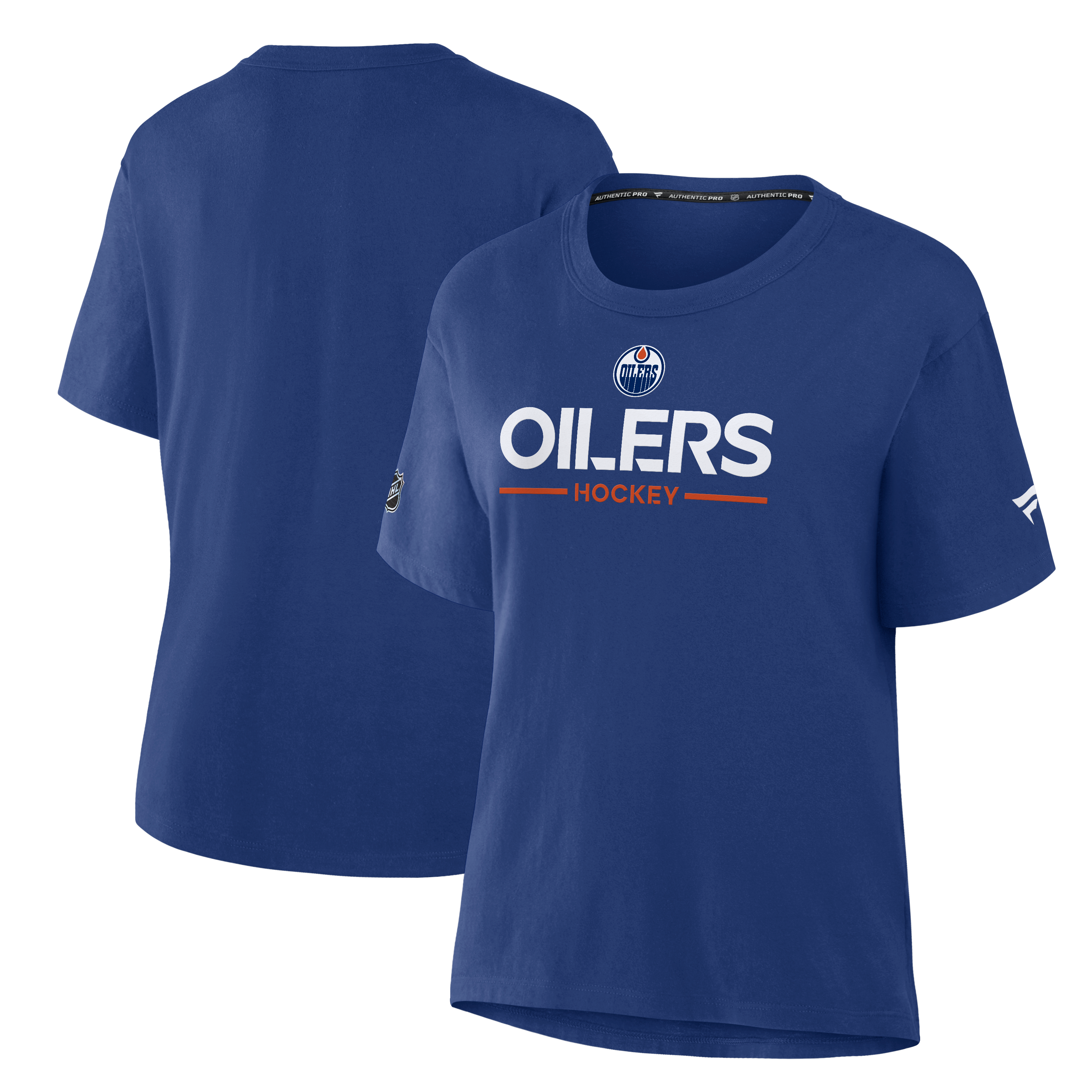 T-shirt authentique Pro Primary Fanatics Royal des Oilers d'Edmonton pour femmes