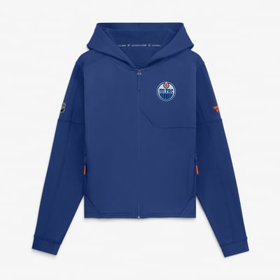Edmonton Oilers Fanatics Women's Authentic Pro Rink Full-Zip Hoodie - Royal