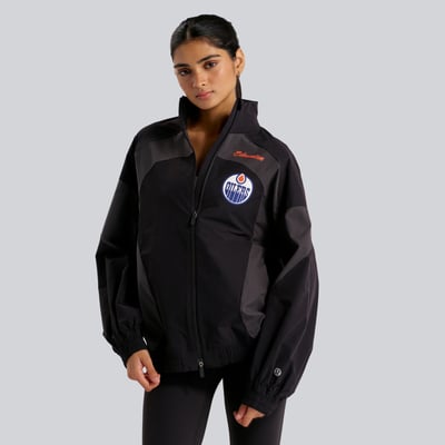 Women's Edmonton Oilers lululemon Black Golden Hour Color Block Train Jacket