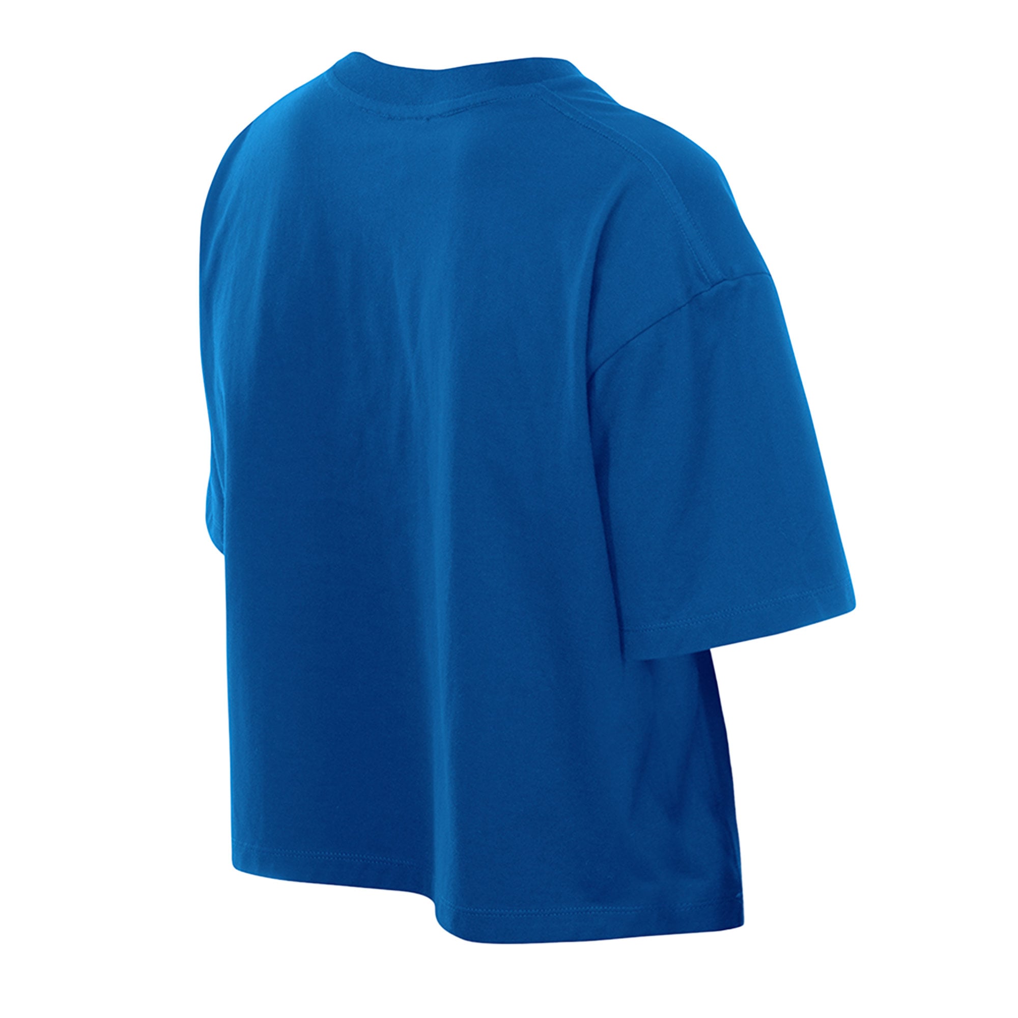 Women's New Era Blue Edmonton Oilers Boxy Partial Logo T-Shirt