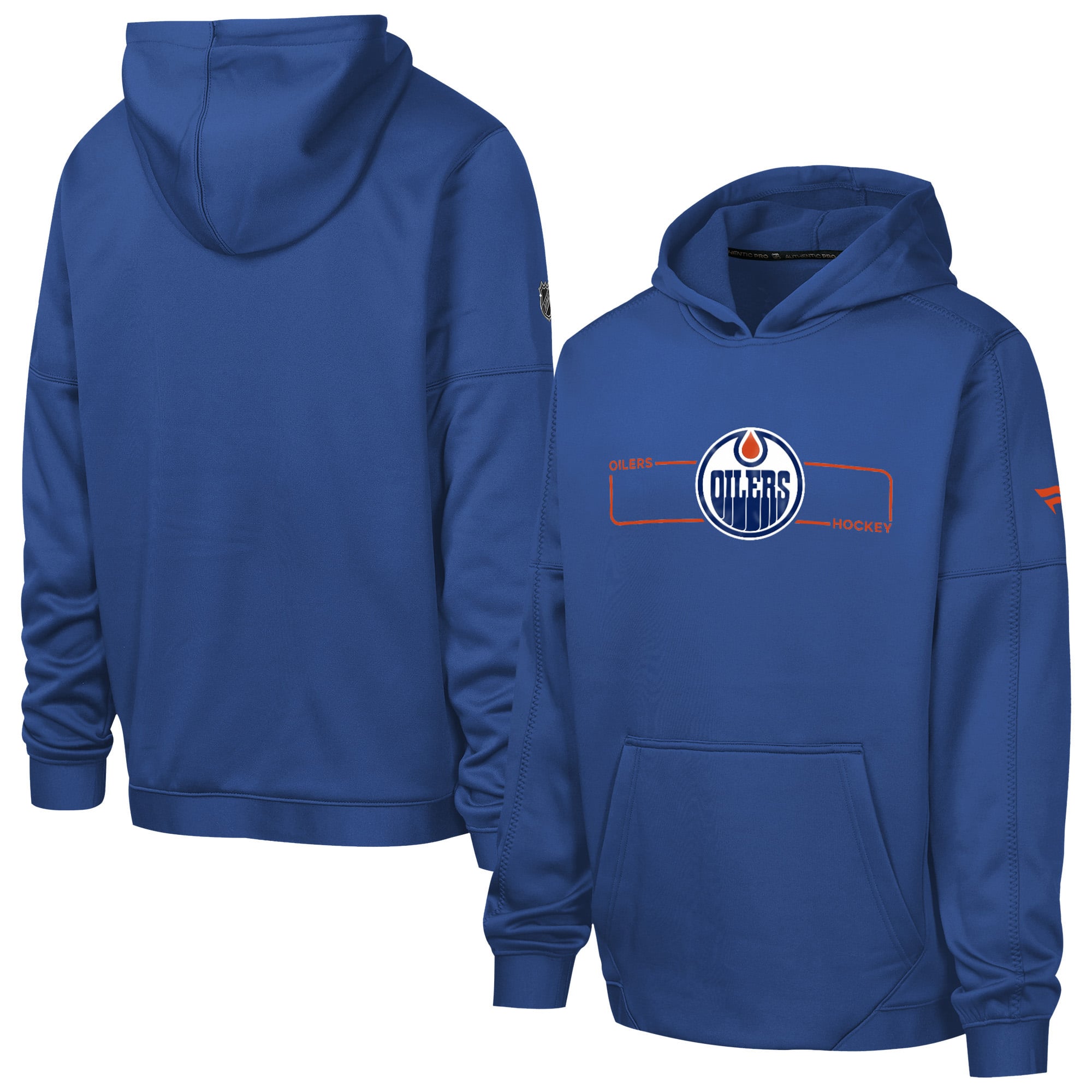 Sweat à capuche authentique en polaire Pro des Royal Edmonton Oilers de Fanatics pour jeunes