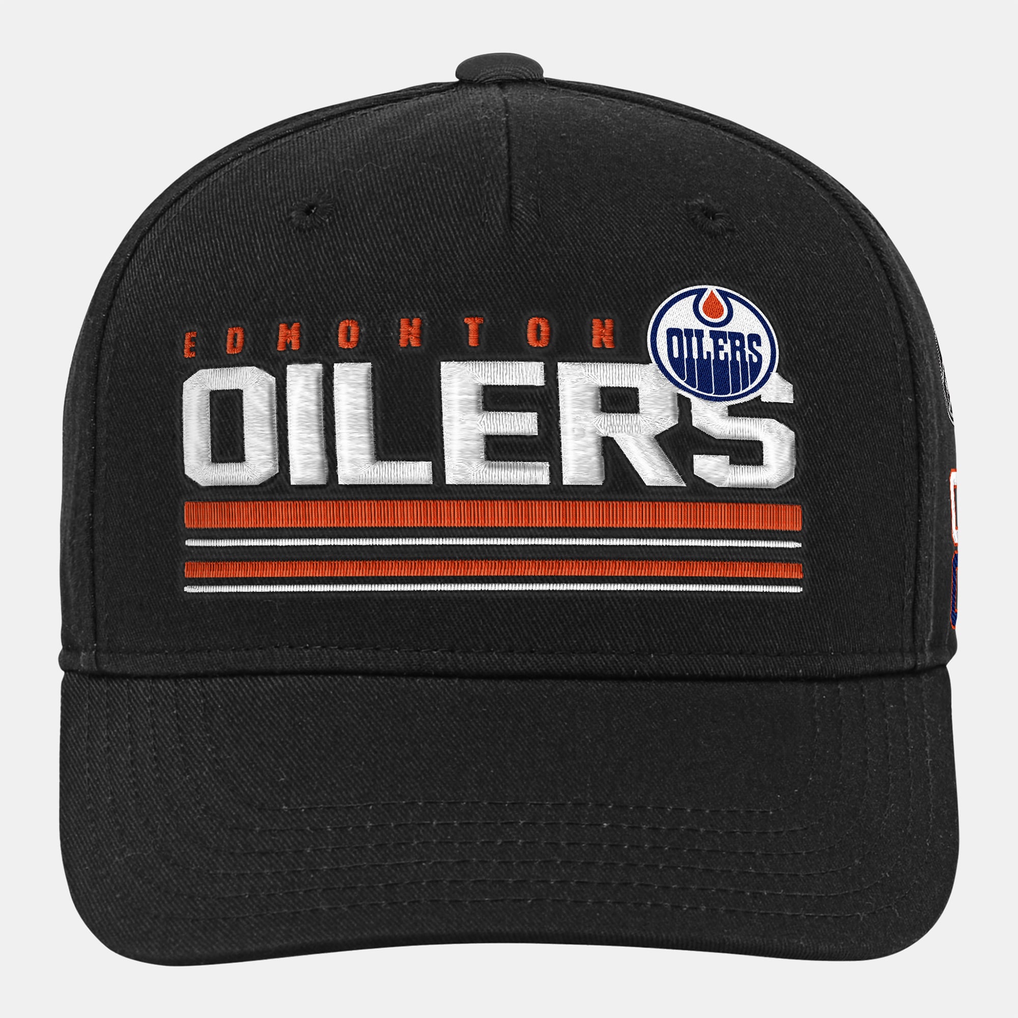 Youth Mitchell & Ness Black Edmonton Oilers Triple Play Pro Pinch Adjustable Hat