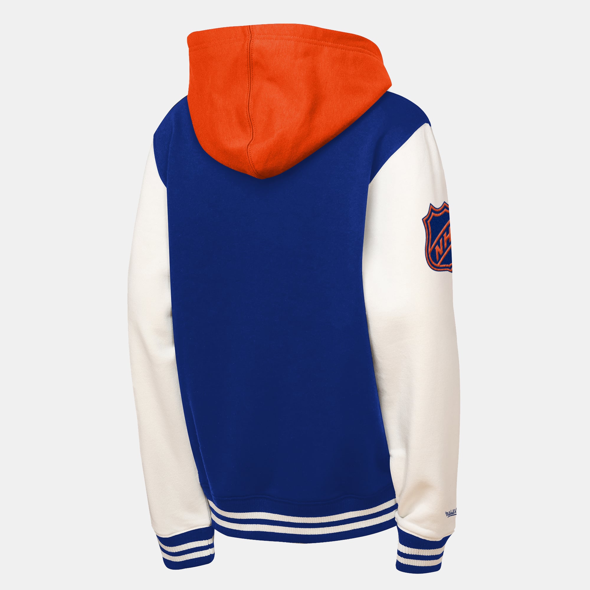 Youth Mitchell & Ness Royal Edmonton Oilers Courtside Fleece Full-Snap Jacket