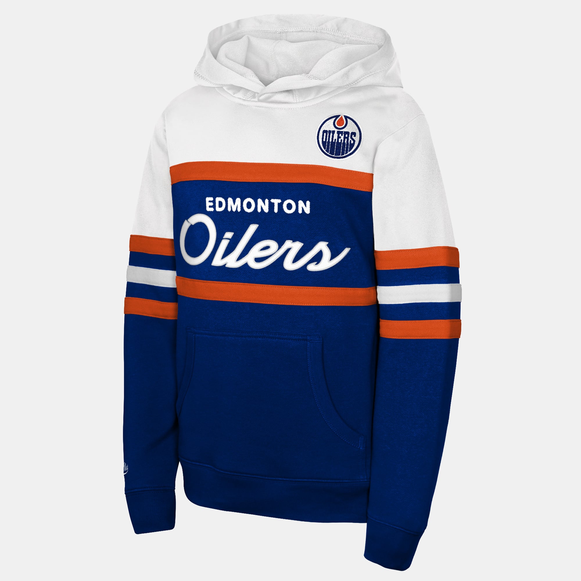 Youth Mitchell & Ness Royal Edmonton Oilers Head Coach Hoodie