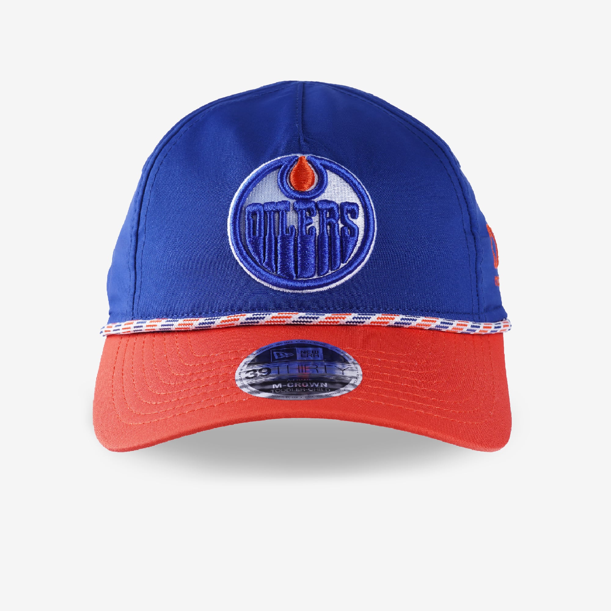 Casquette New Era Royal Edmonton Oilers A-Frame Rope 39THIRTY Flex pour jeunes